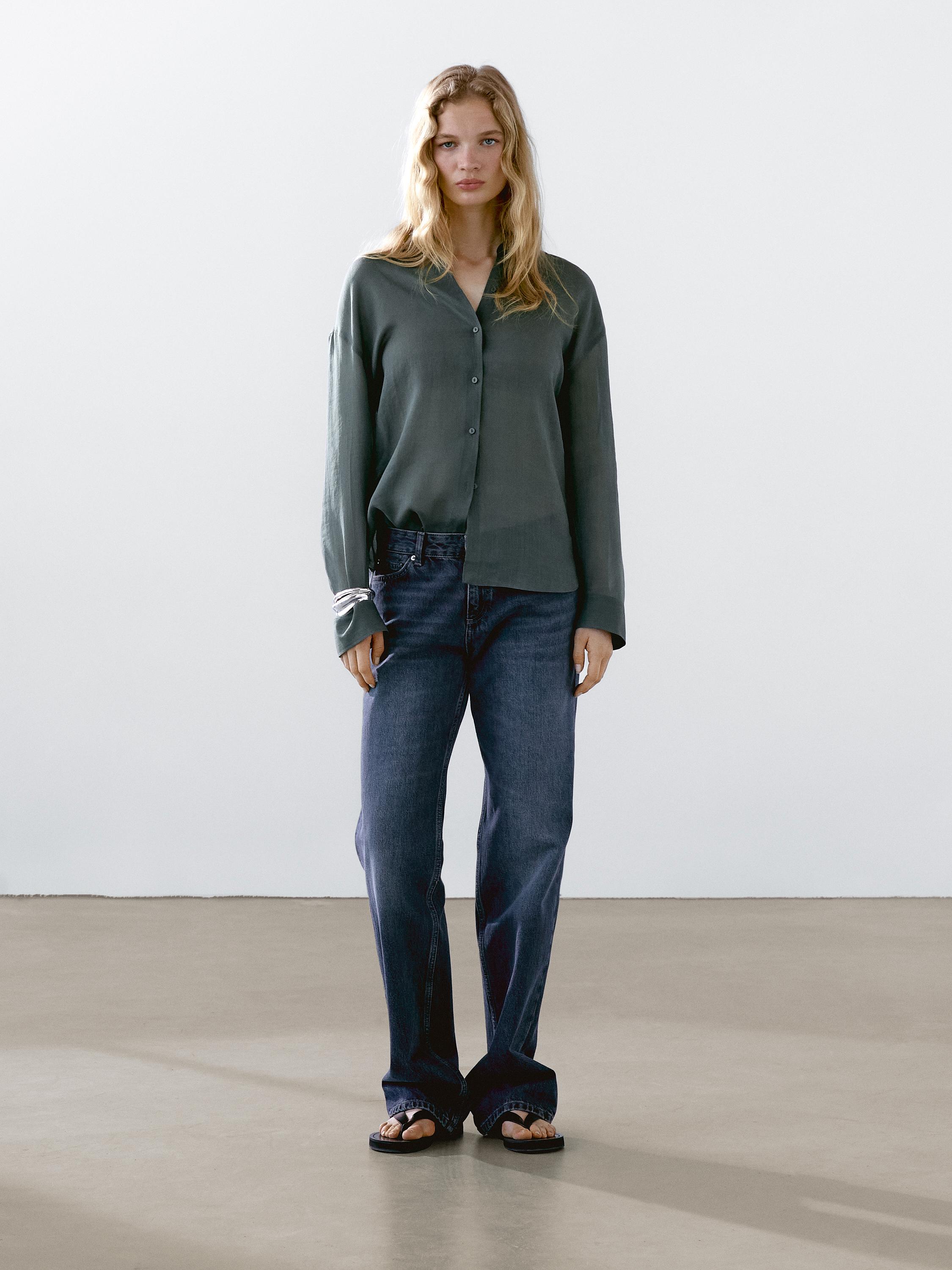 Flowing ramie blend shirt