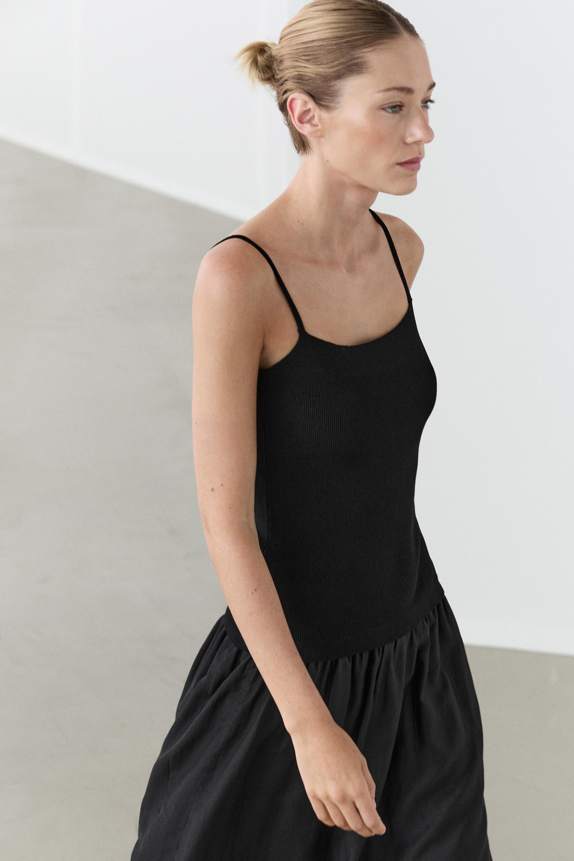 Combined strap midi dress