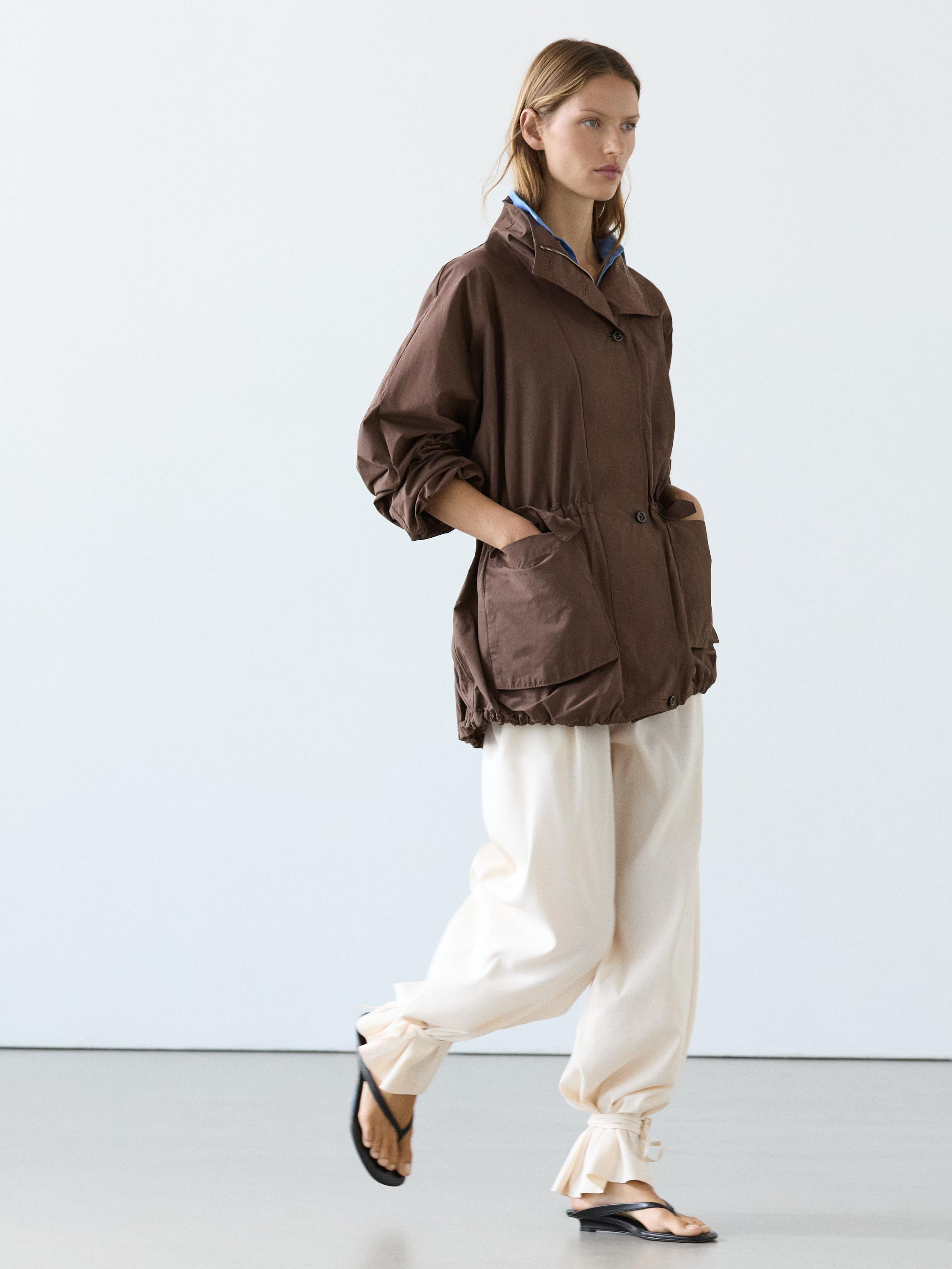 معطف باركا منفوخ بتفاصيل ياقة