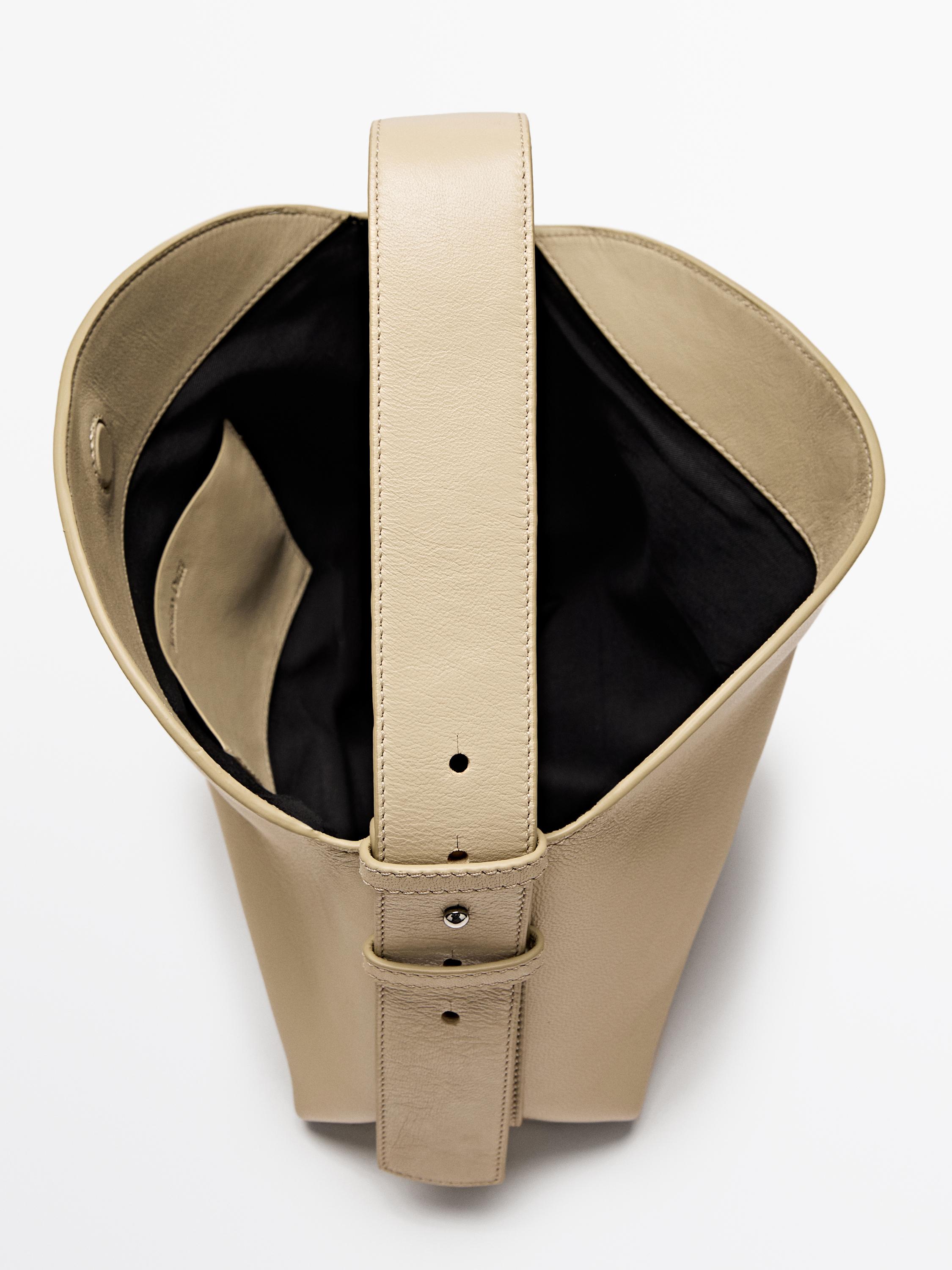 Small nappa leather shoulder bag — SAND