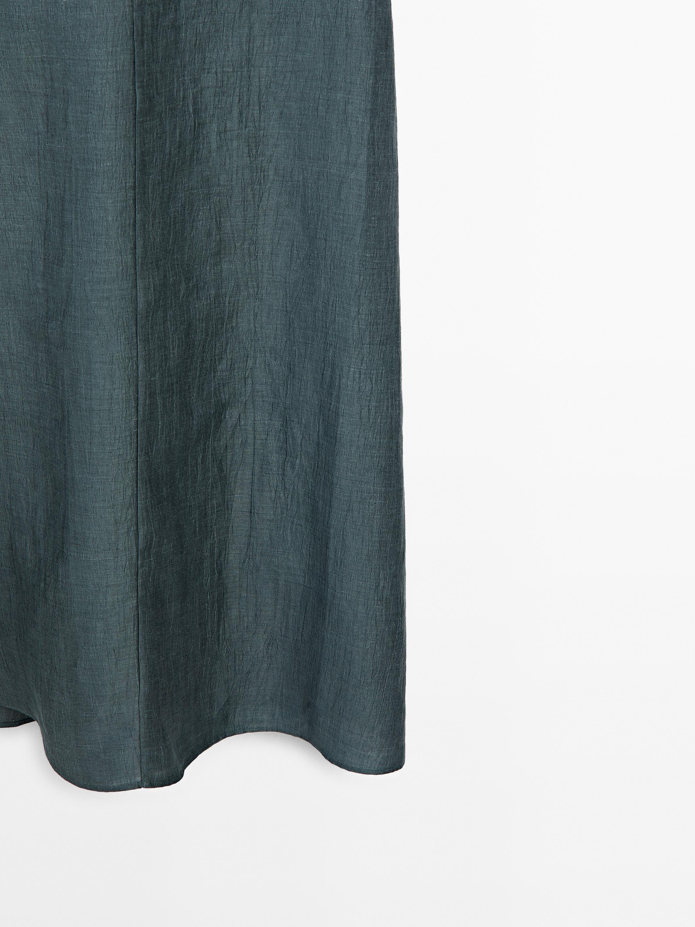 Linen blend dress with back detail