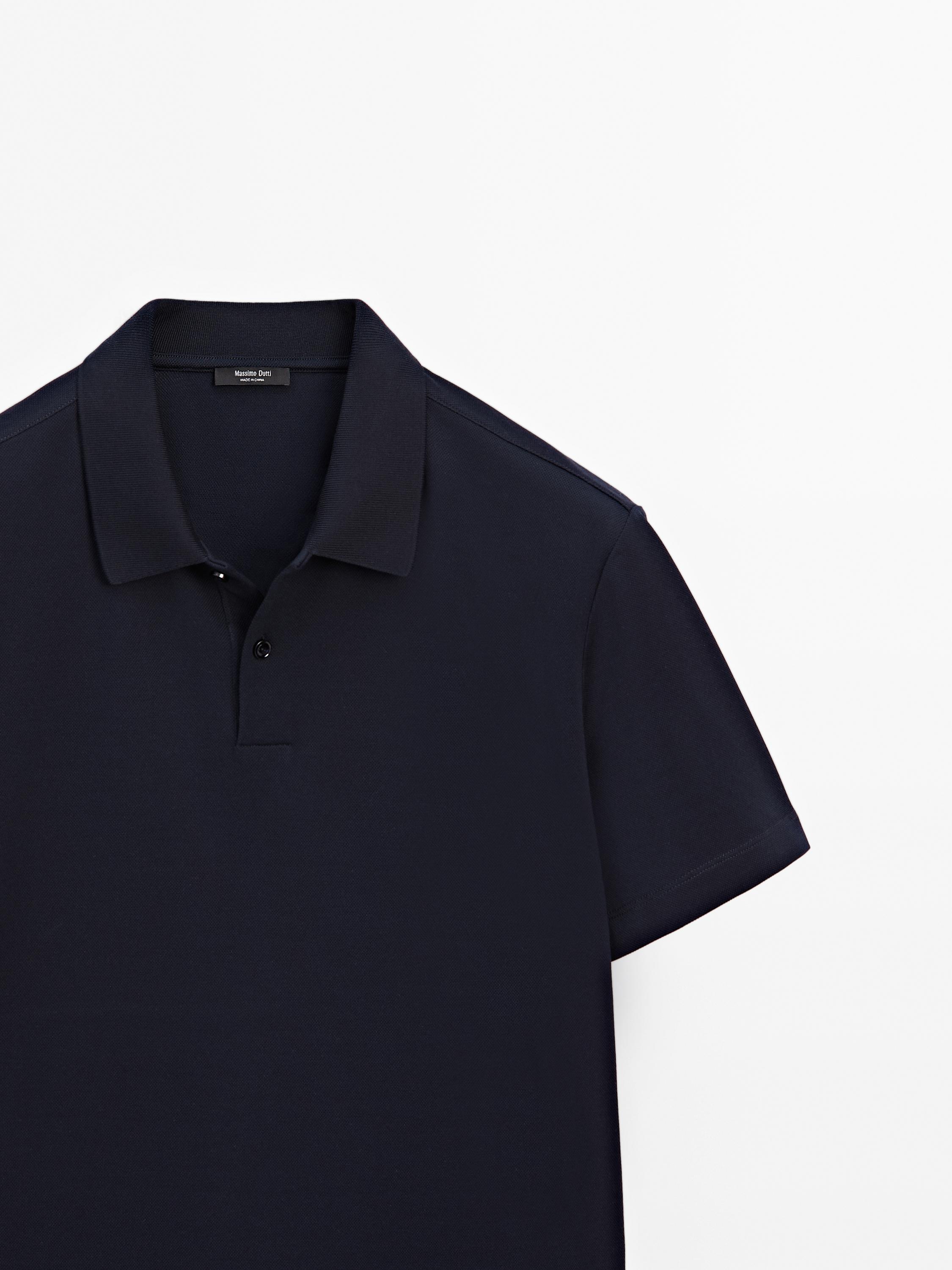 100% cotton polo shirt with micro textured weave