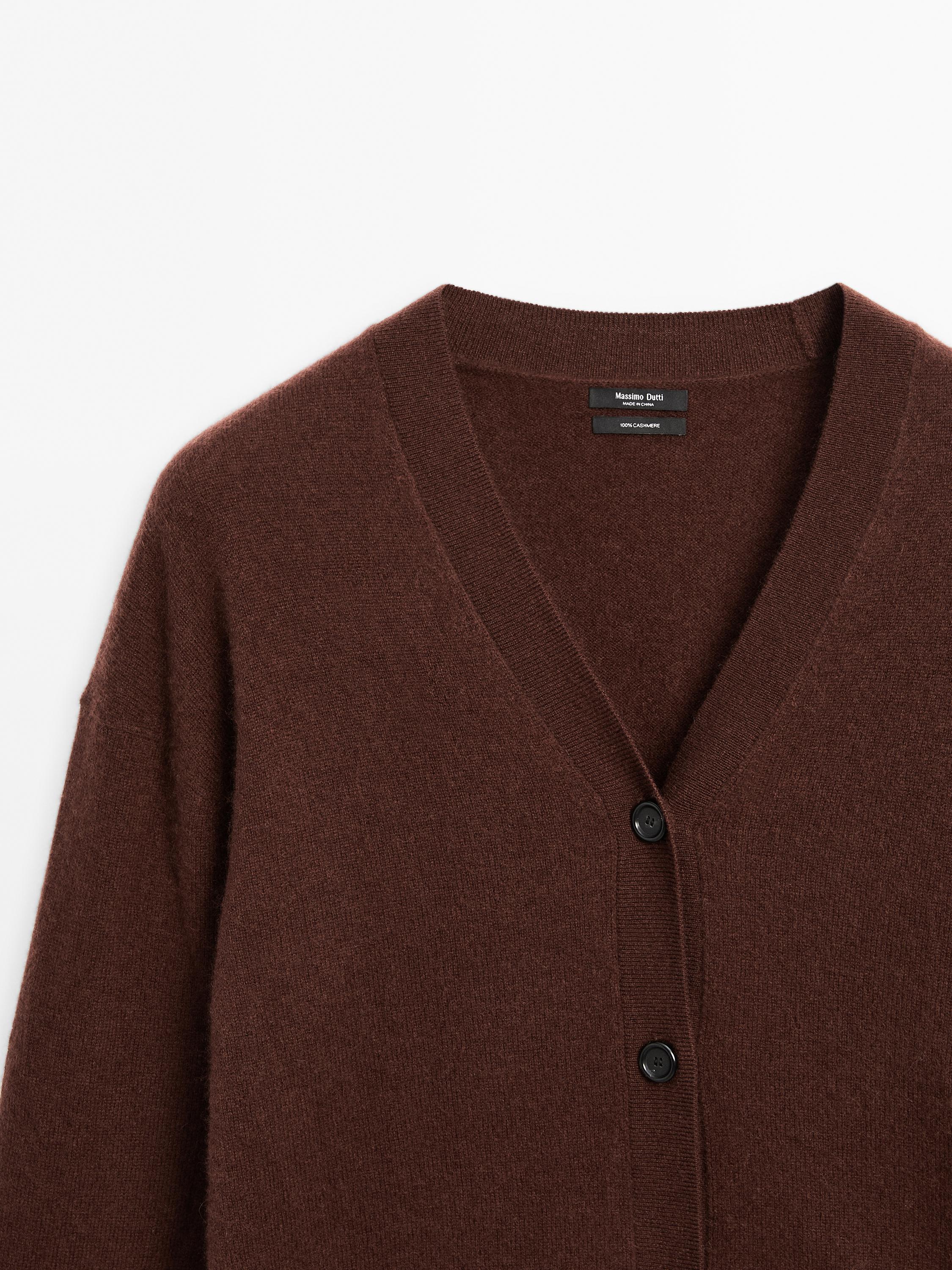 100% cashmere V-neck oversize cardigan