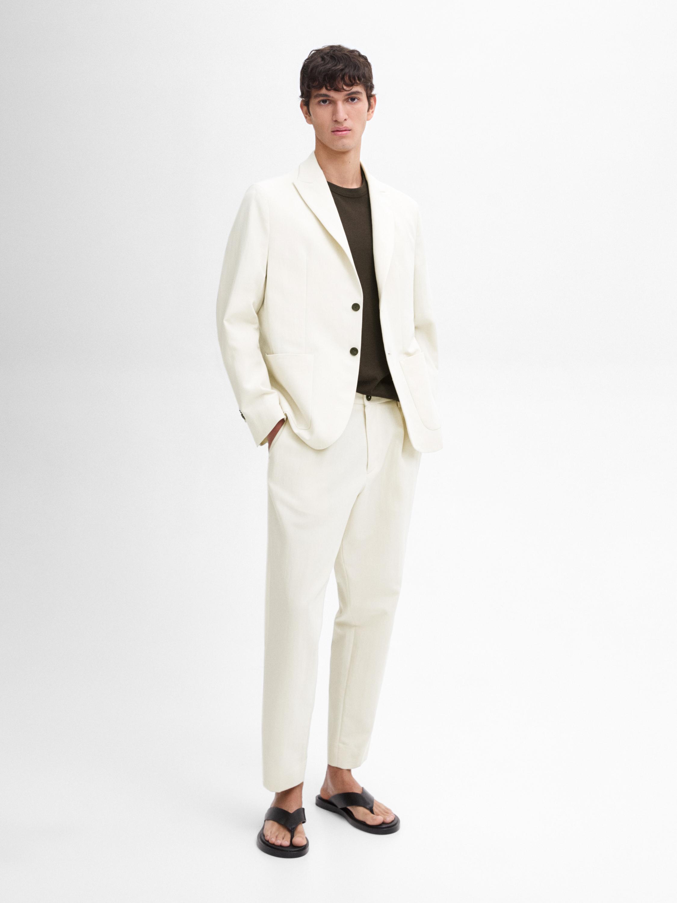 Cotton blend suit trousers
