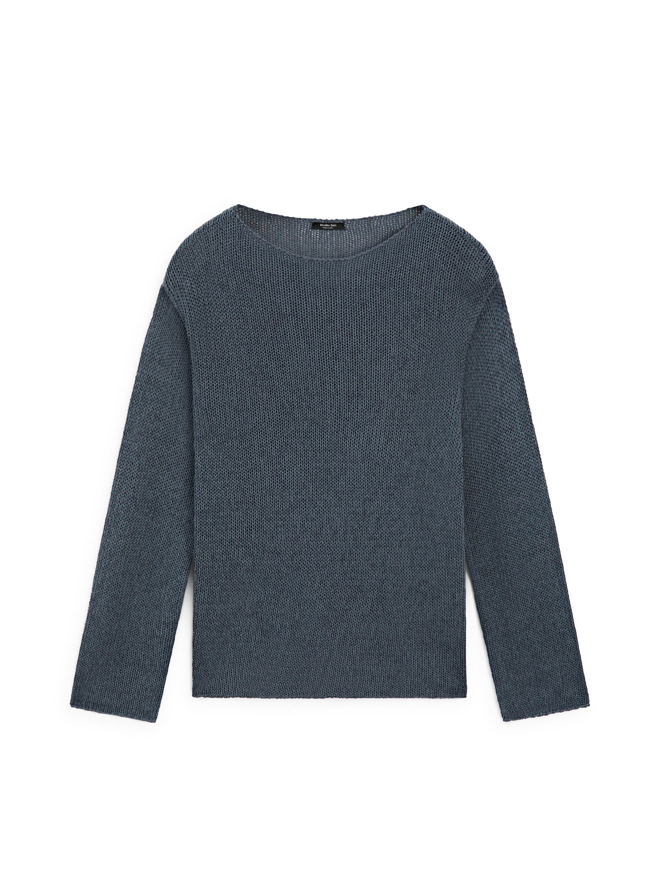 Cotton blend cutwork sweater — BLUE