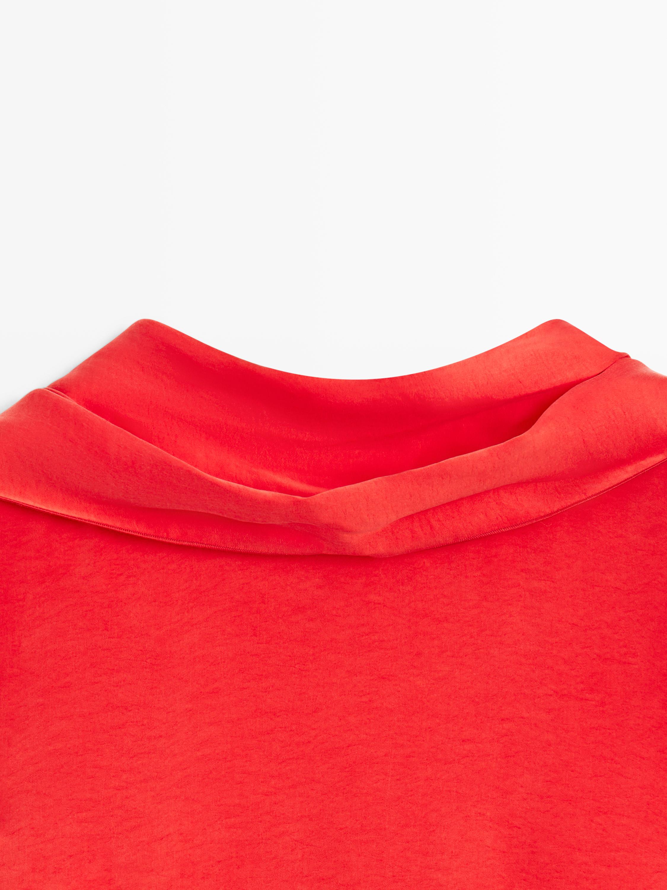 Flowing top with cape detail - STUDIO — ORANGE