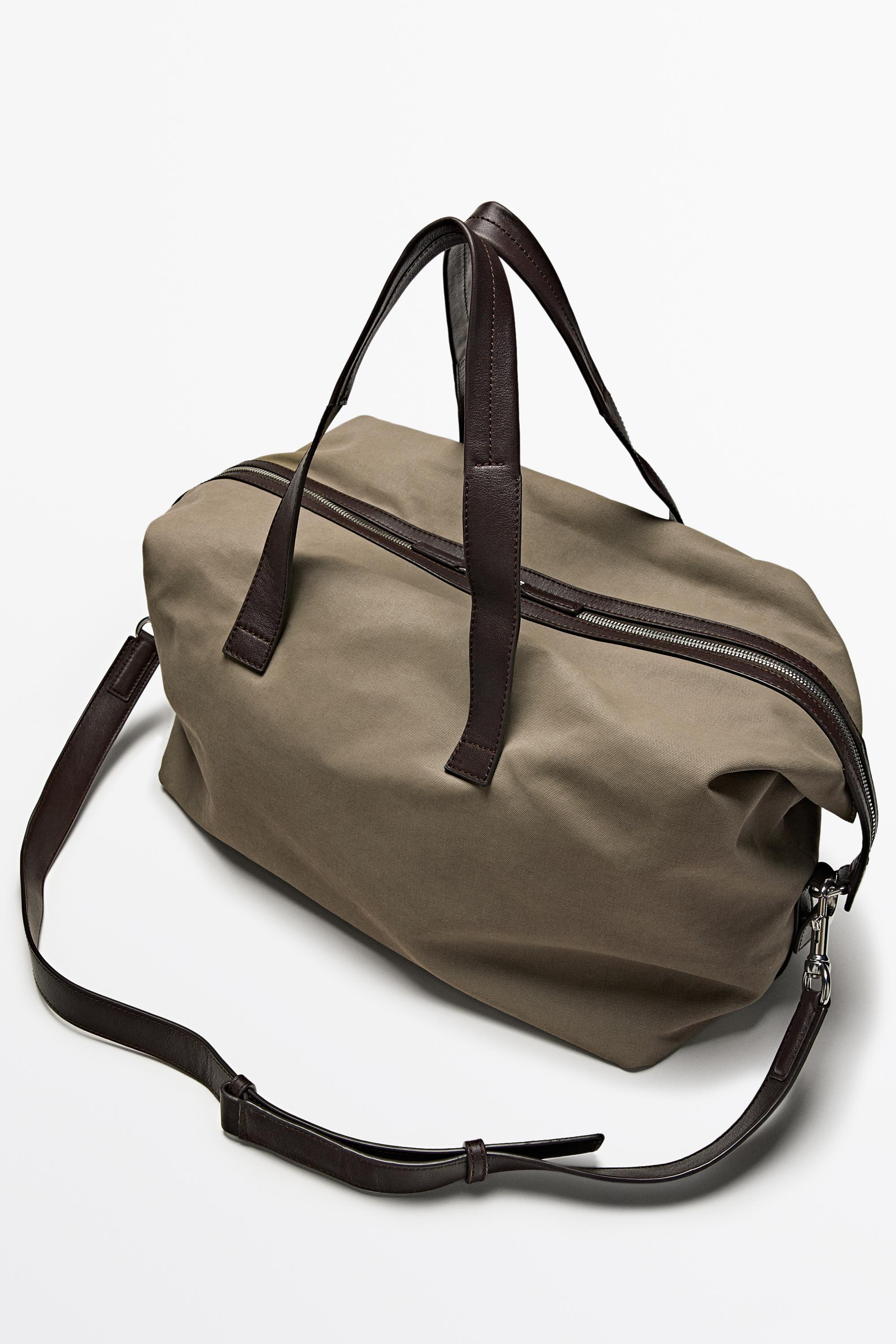 Nappa leather detail travel bag — MOLE BROWN
