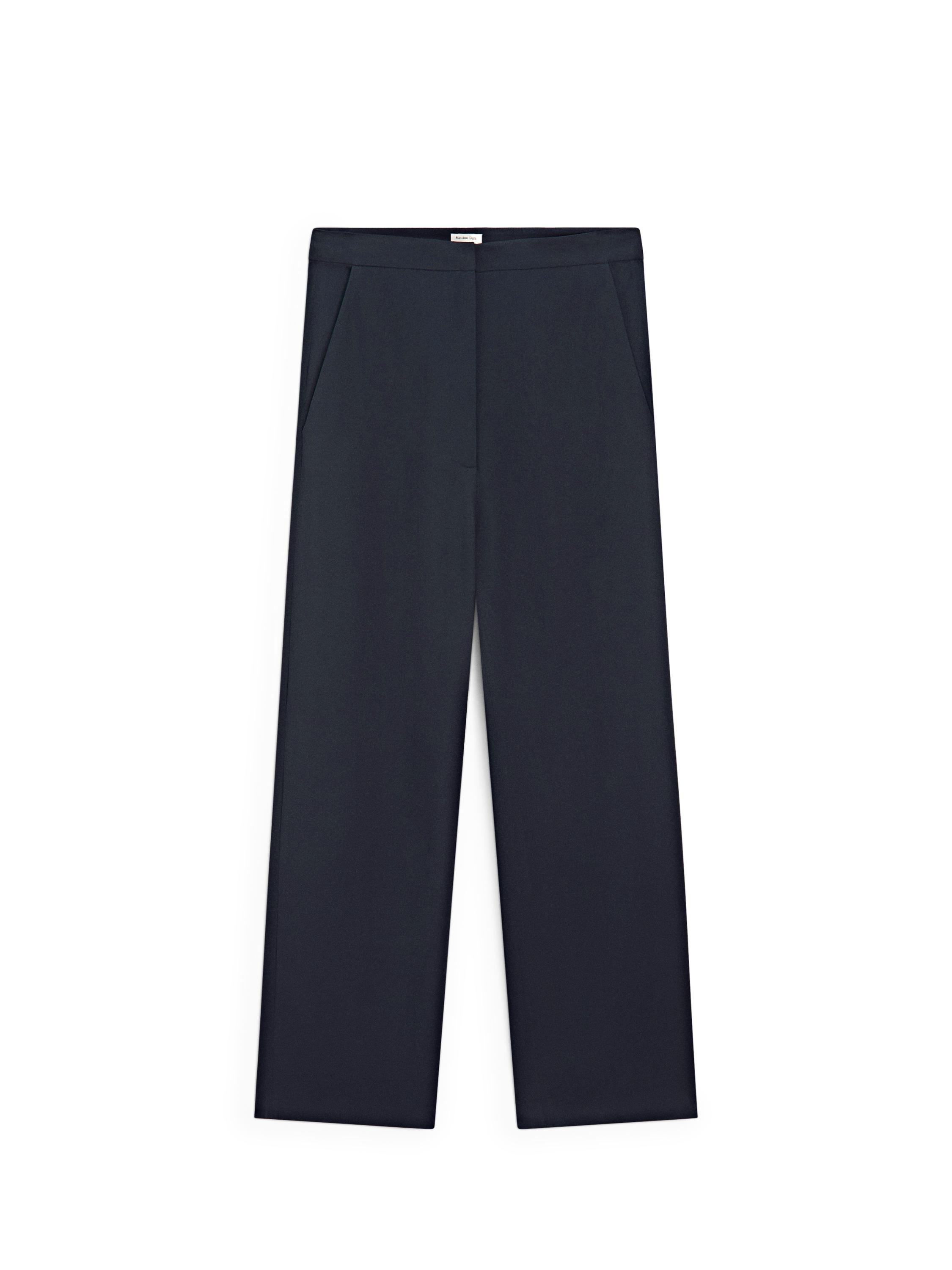 Flowing straight-leg trousers - STUDIO — NAVY BLUE