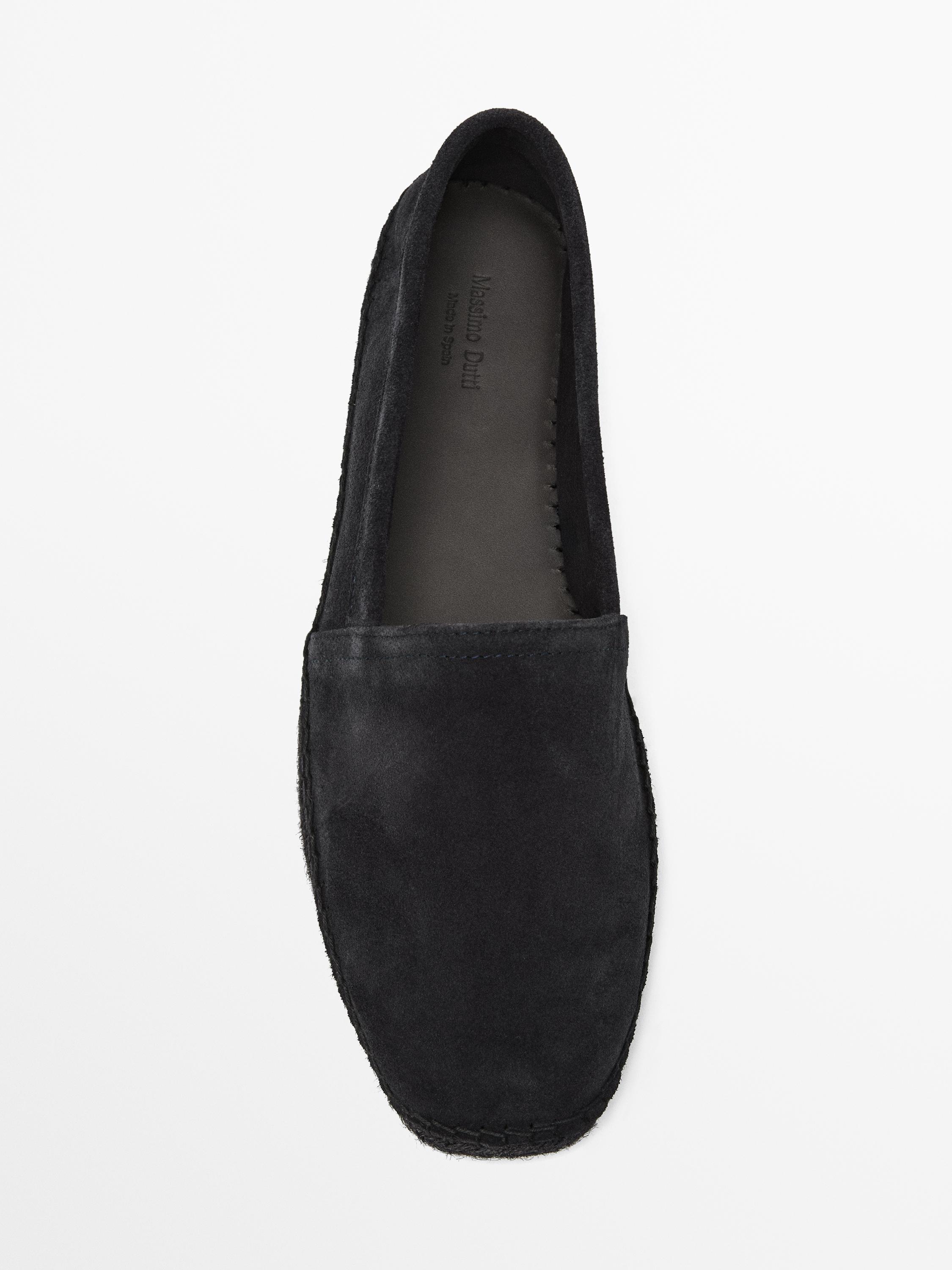 Plain split suede espadrilles