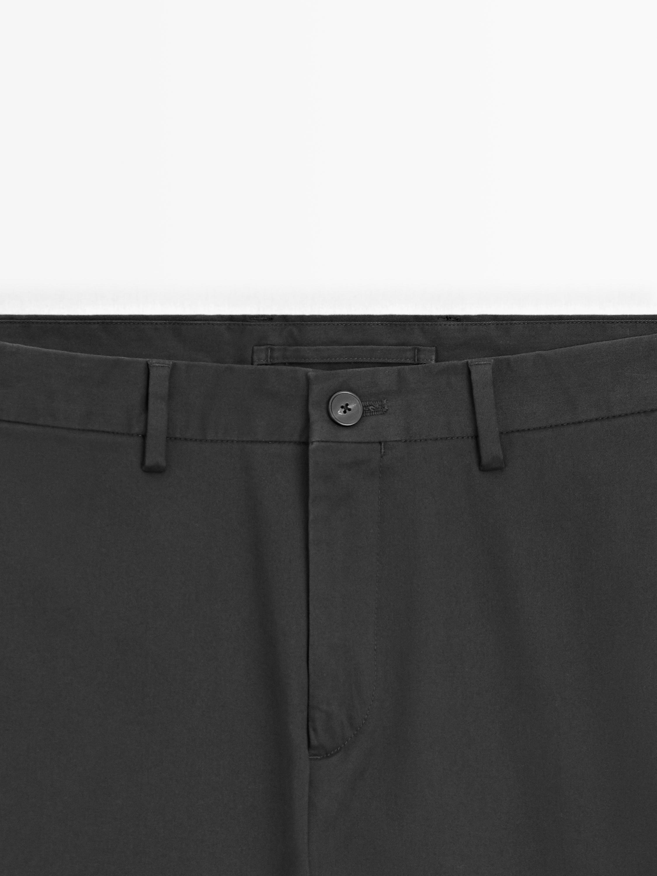 Slim fit cotton trousers — GREY