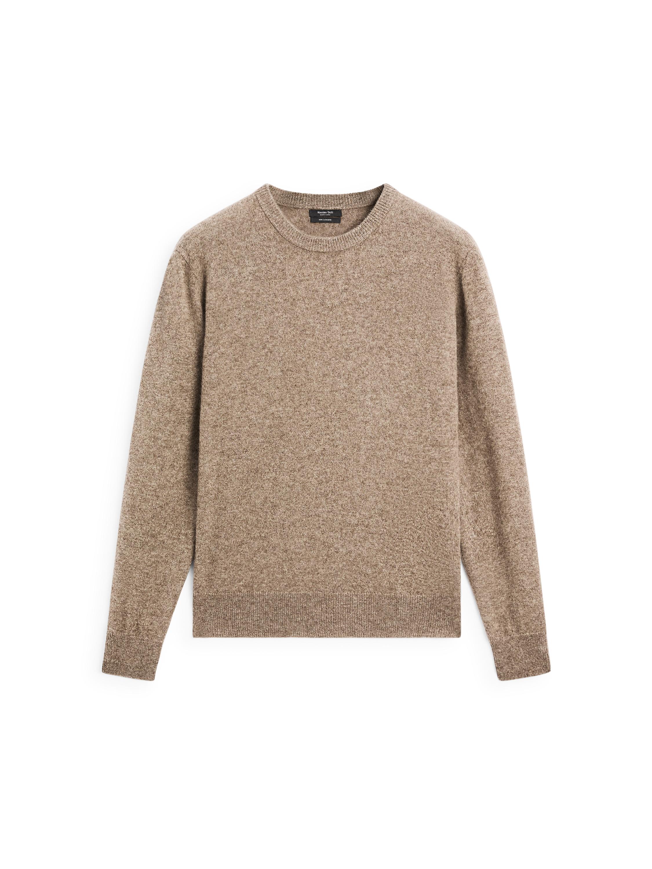100% cashmere long sleeve sweater — MOLE BROWN