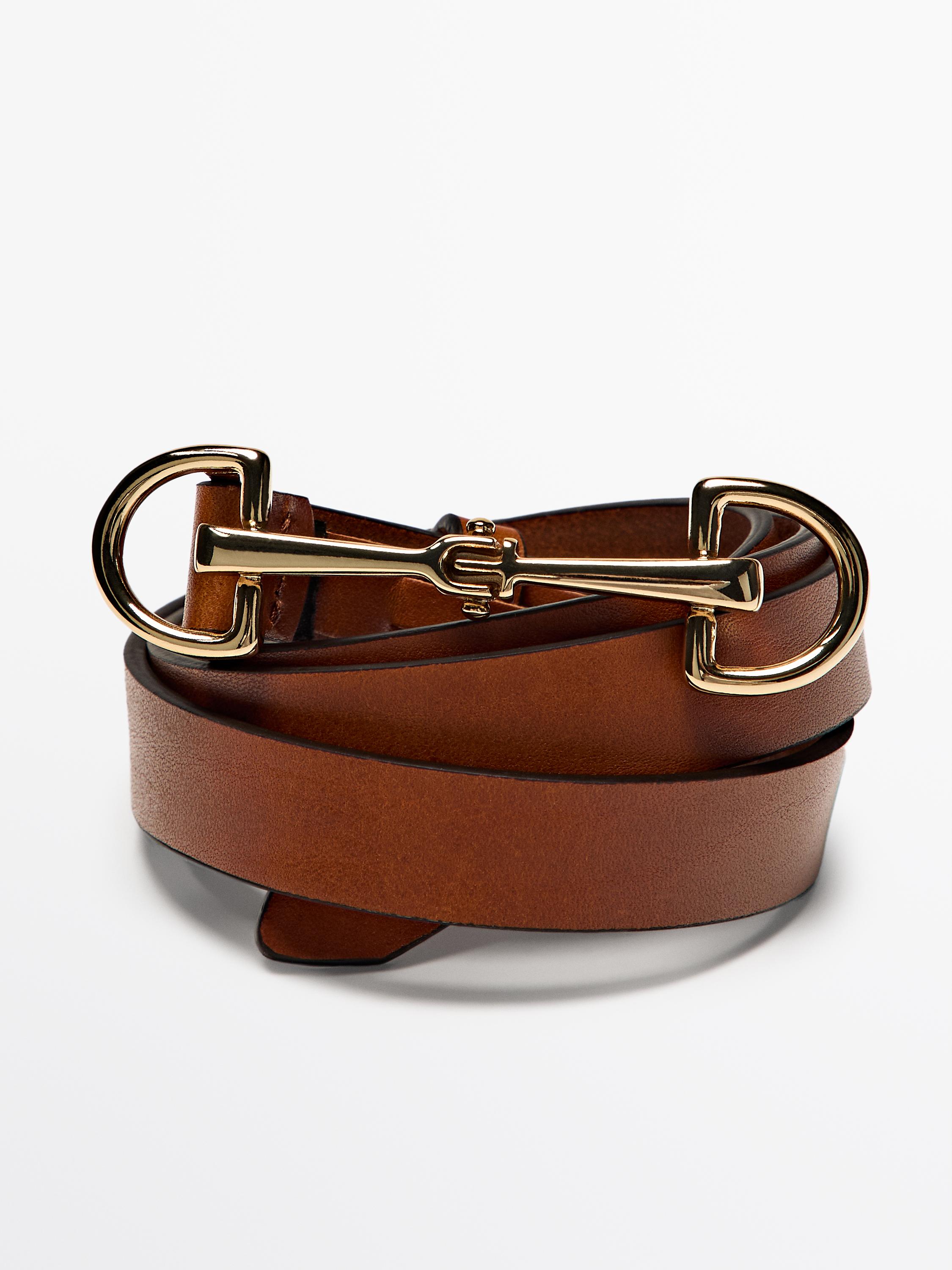 Equestrian nappa leather belt