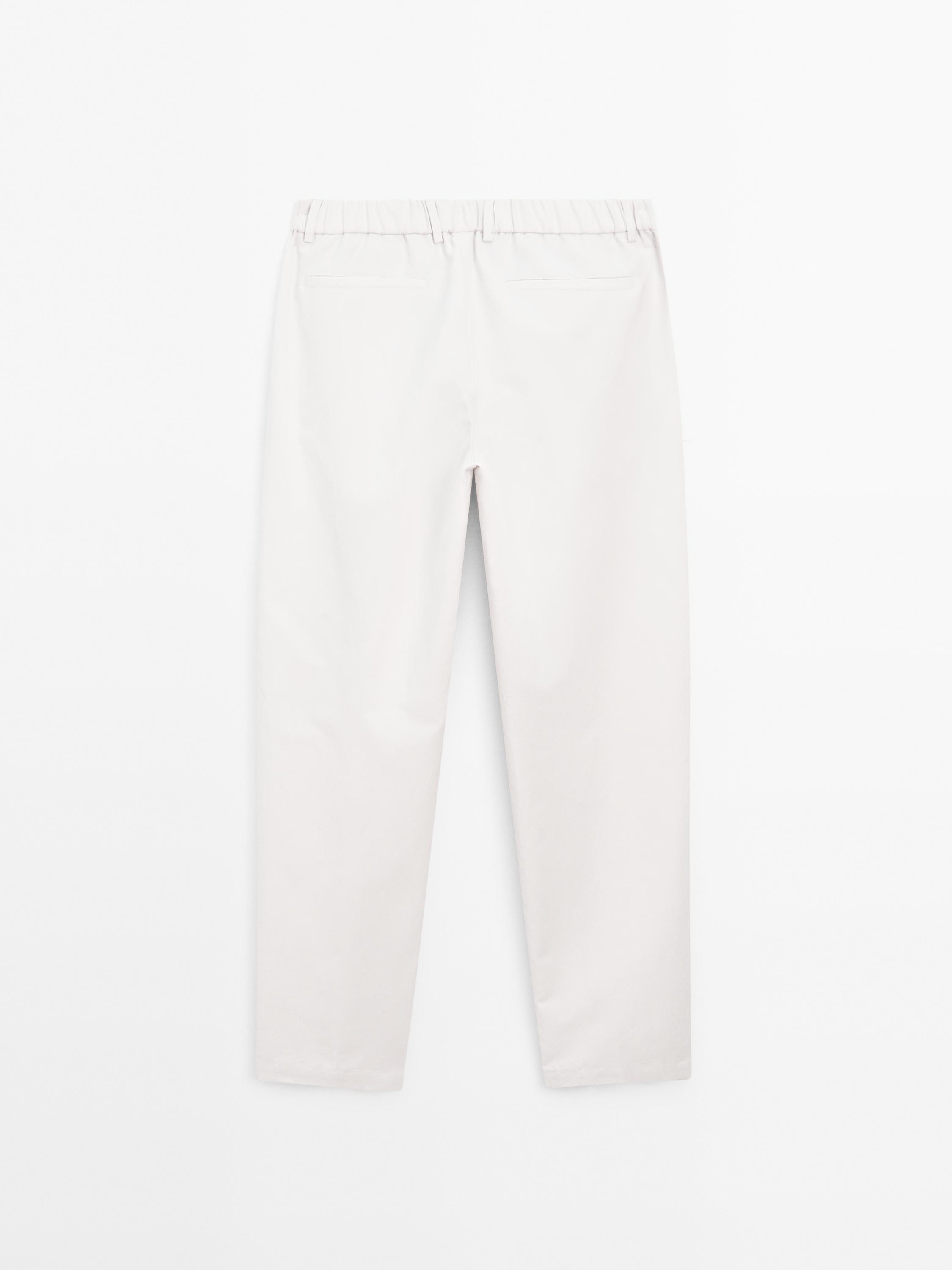 Cotton blend jogger fit trousers