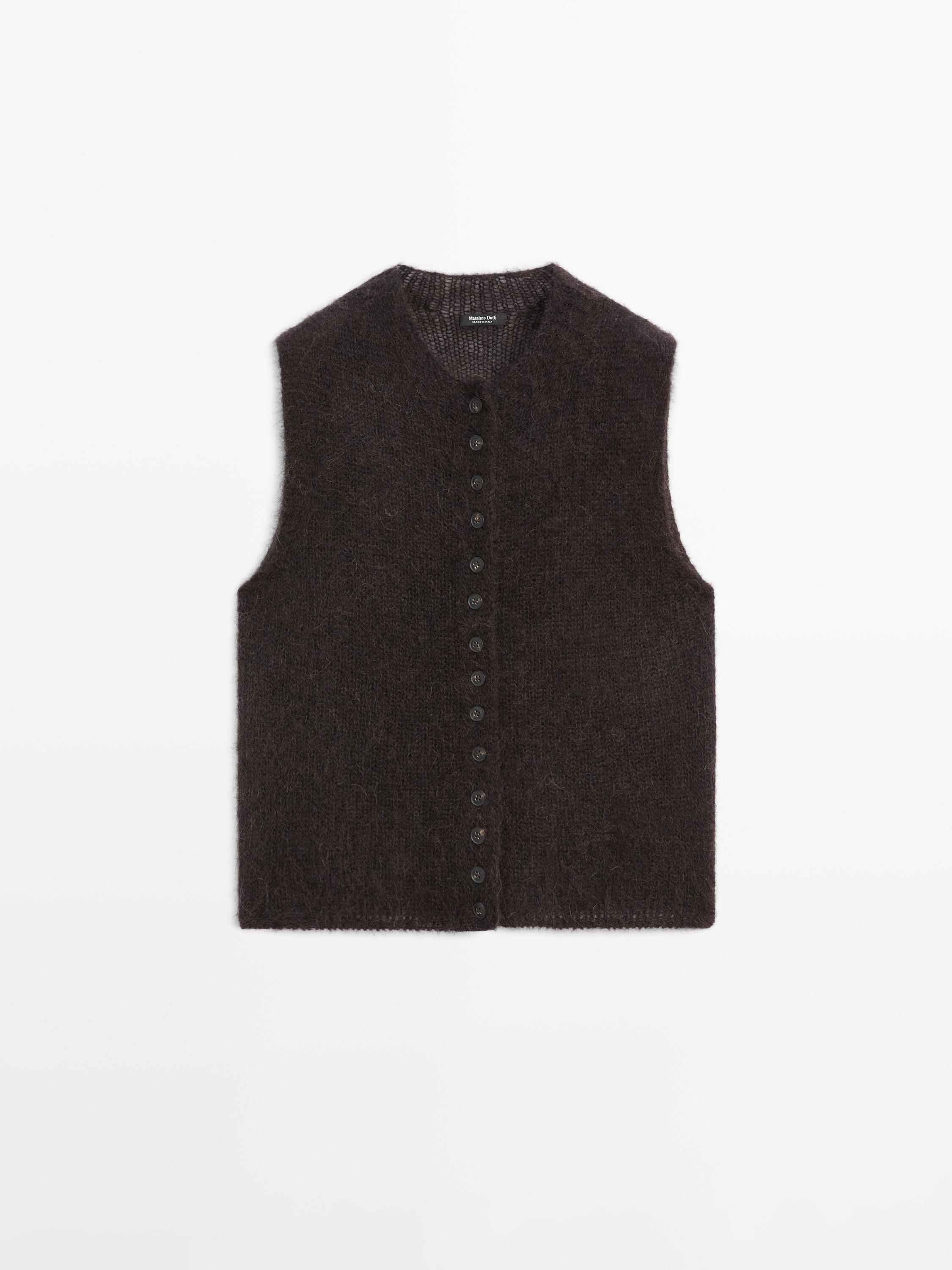 Alpaca blend knit vest