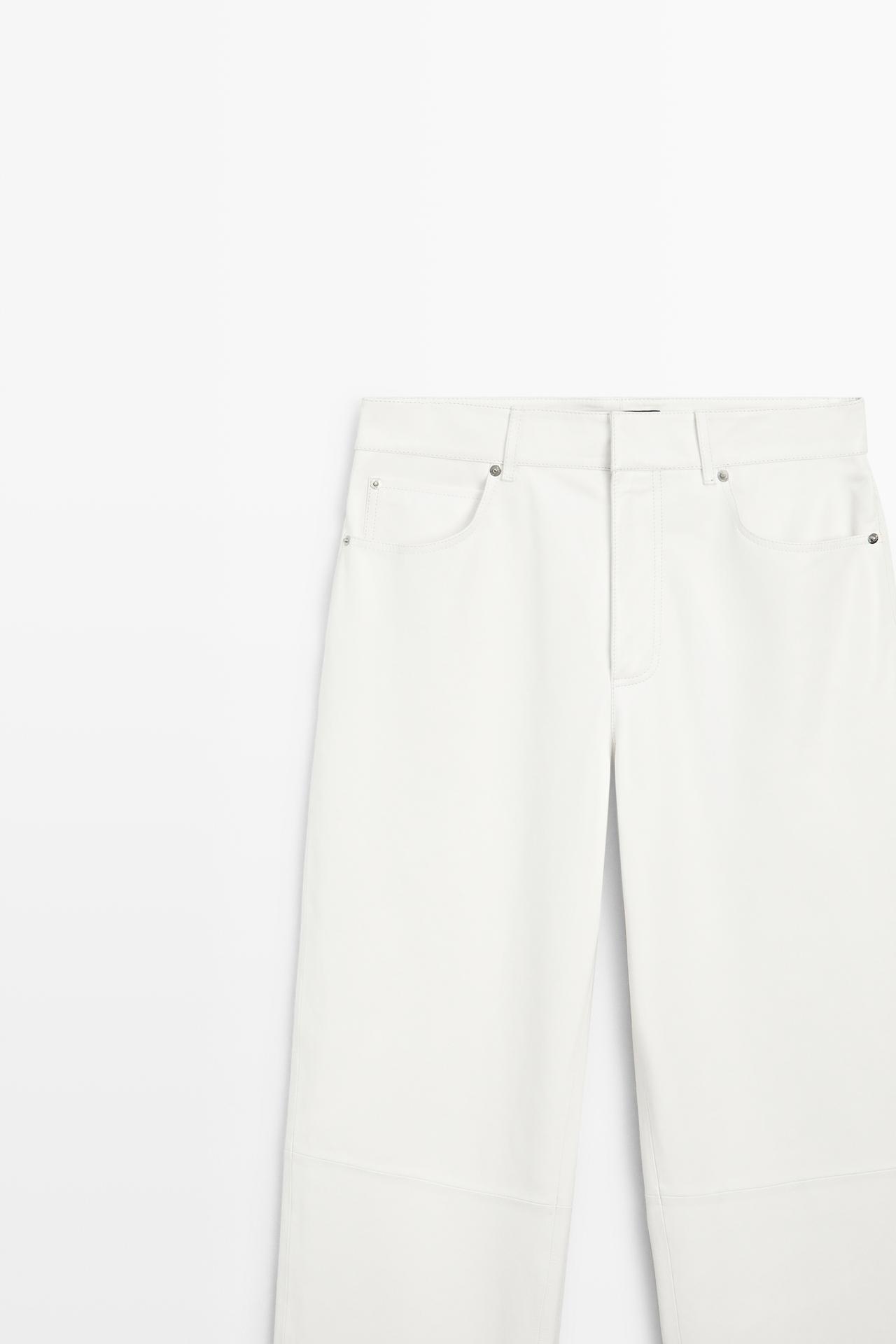 Straight-leg leather pants — WHITE