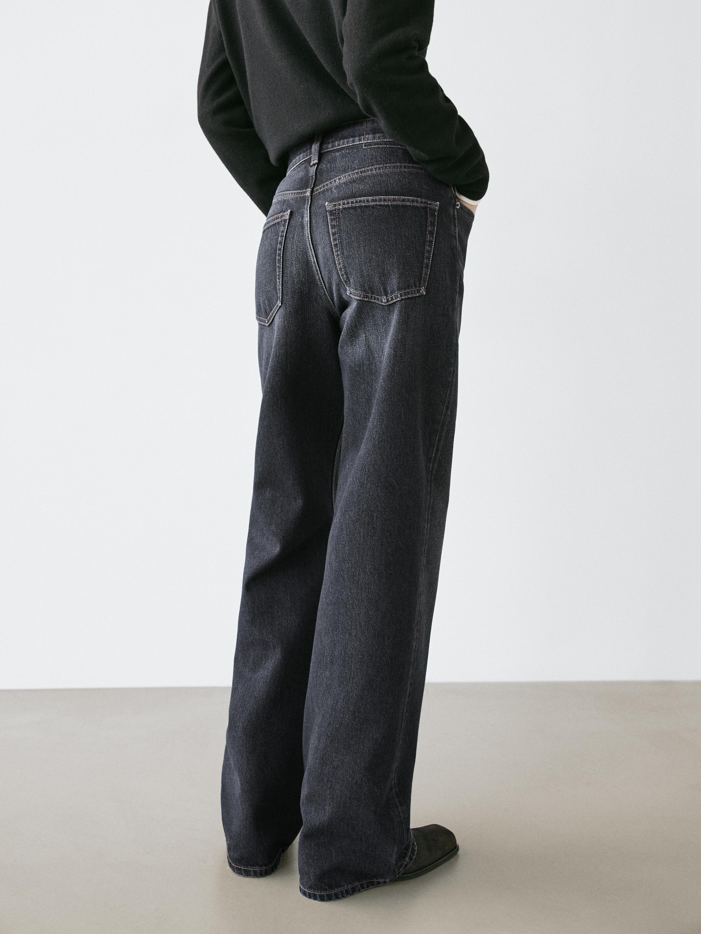 High-waist wide-leg jeans — DARK BLUE