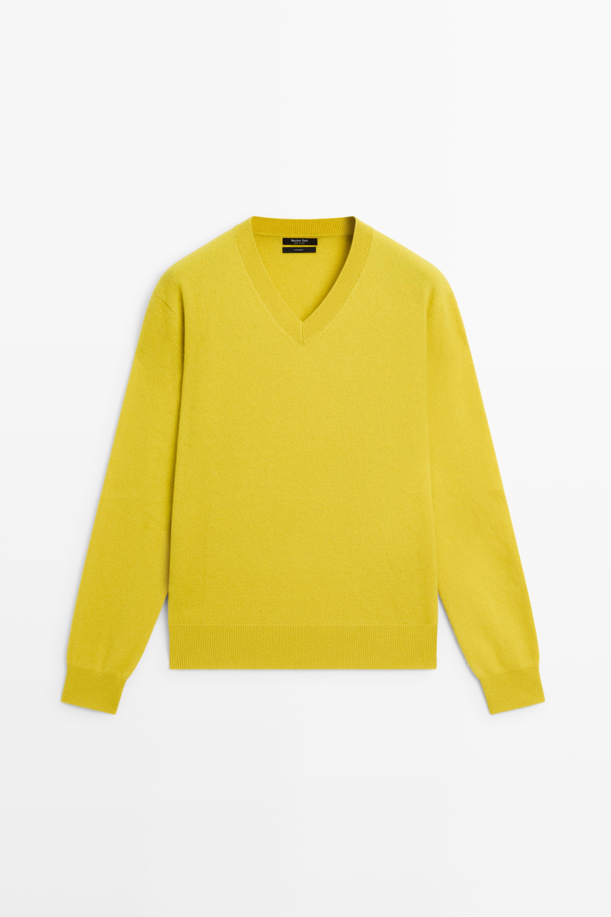 100% cashmere knit sweater — LIME