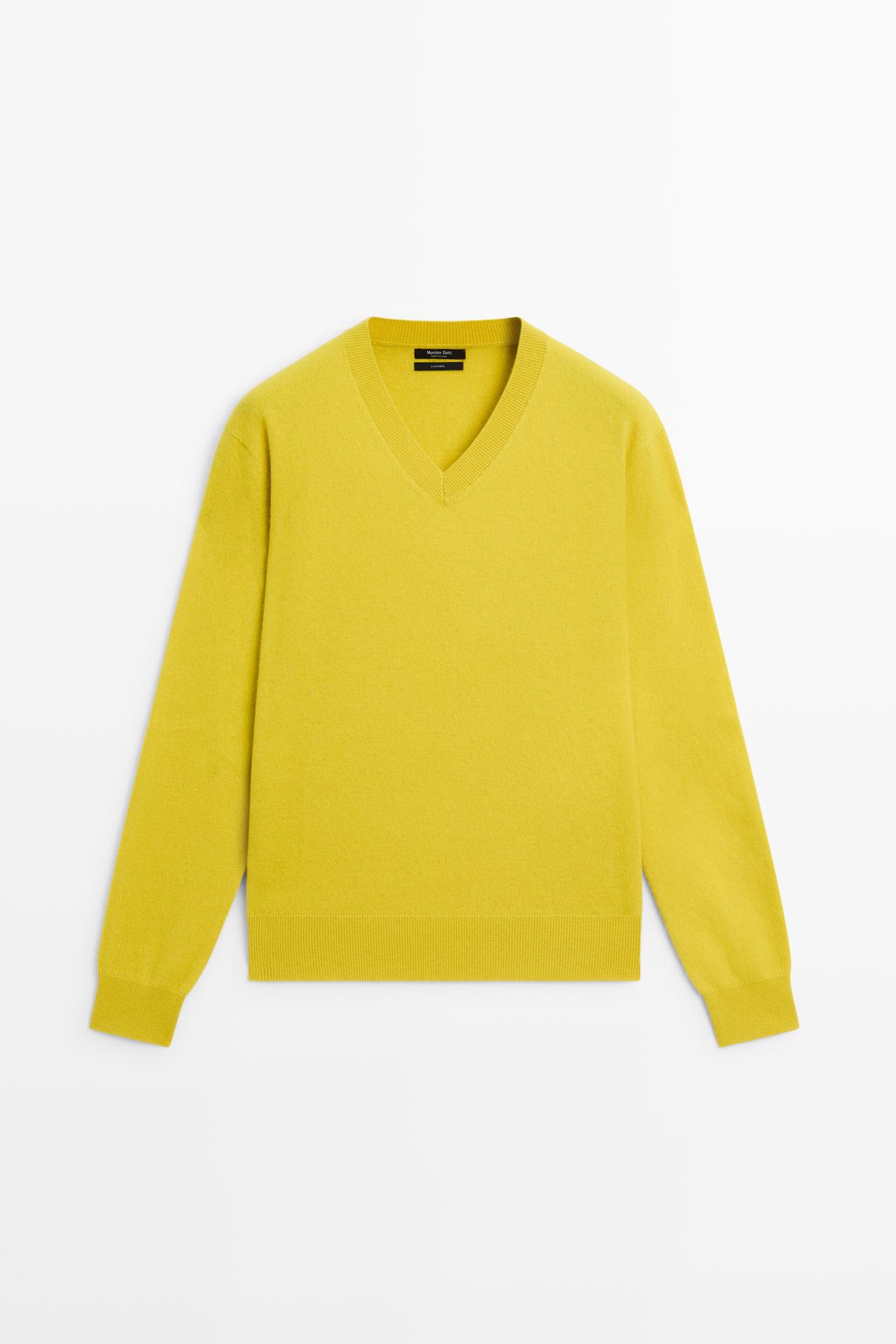 100% cashmere knit sweater — LIME
