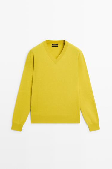 100% cashmere knit sweater — LIME 2
