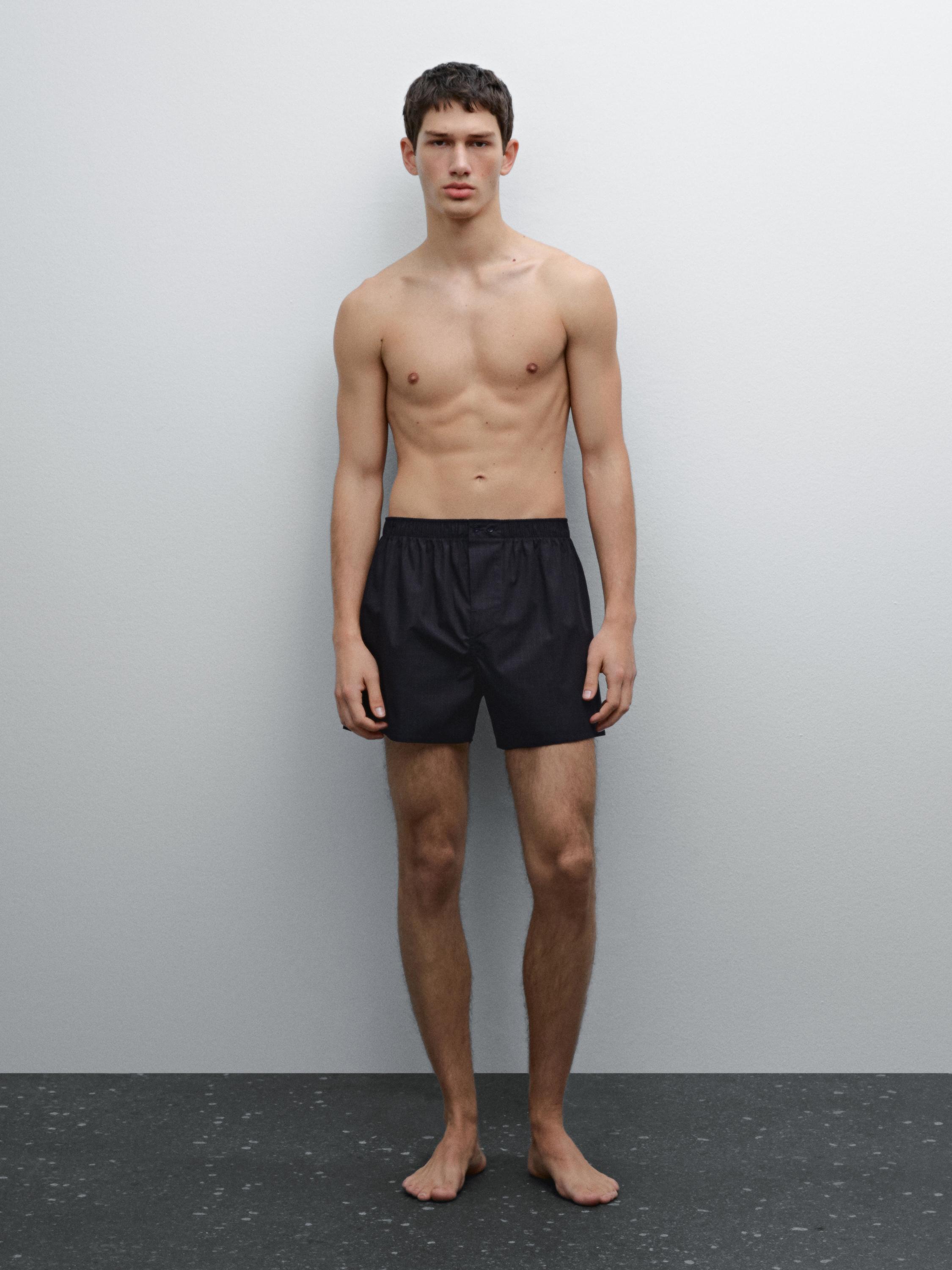 ★ Massimo Dutti★ Black Waistband Boxer Briefs 00235191804 Massimo Dutti Cotton Boxer Shorts - ShopStyle