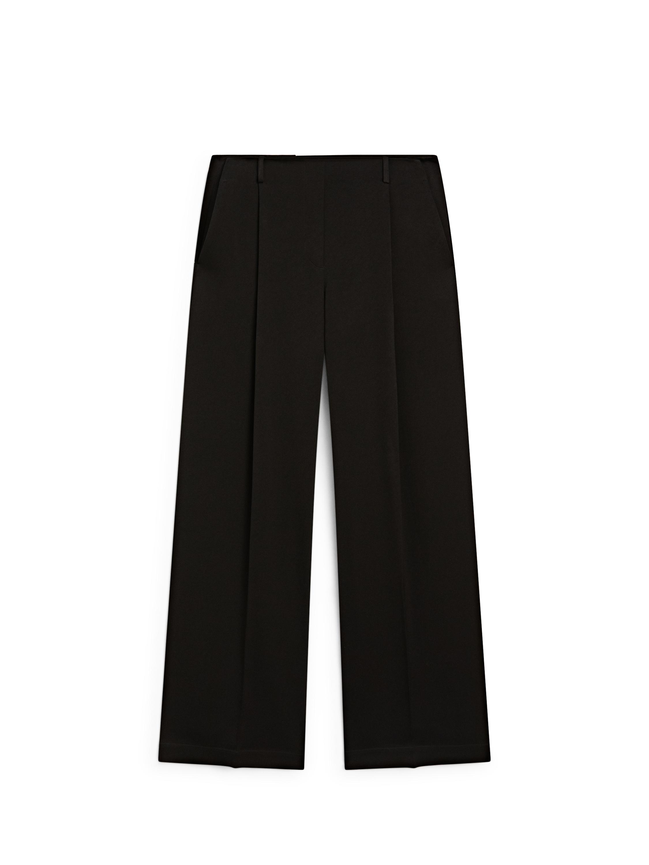 Flowing wide-leg trousers - STUDIO — BLACK