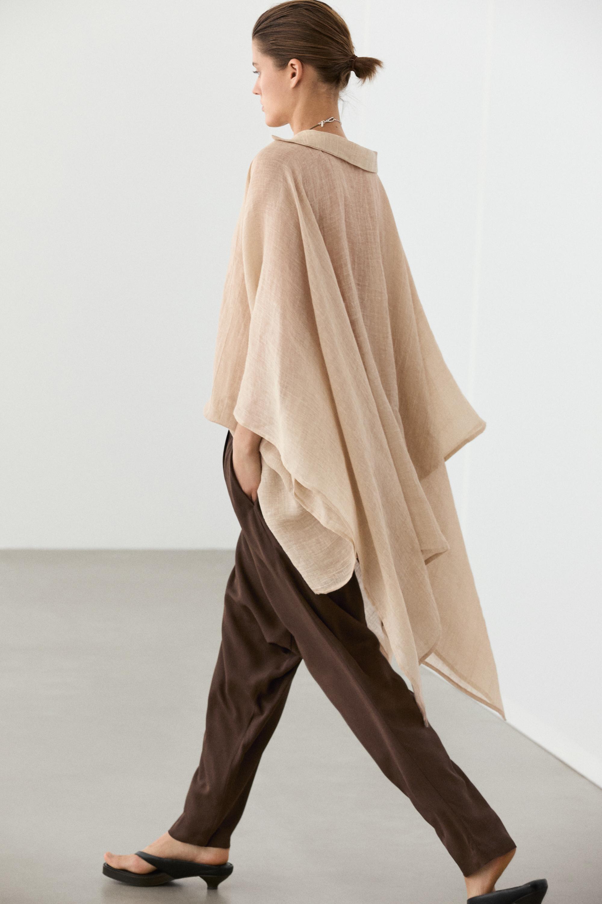 100% ramie cape — BEIGE