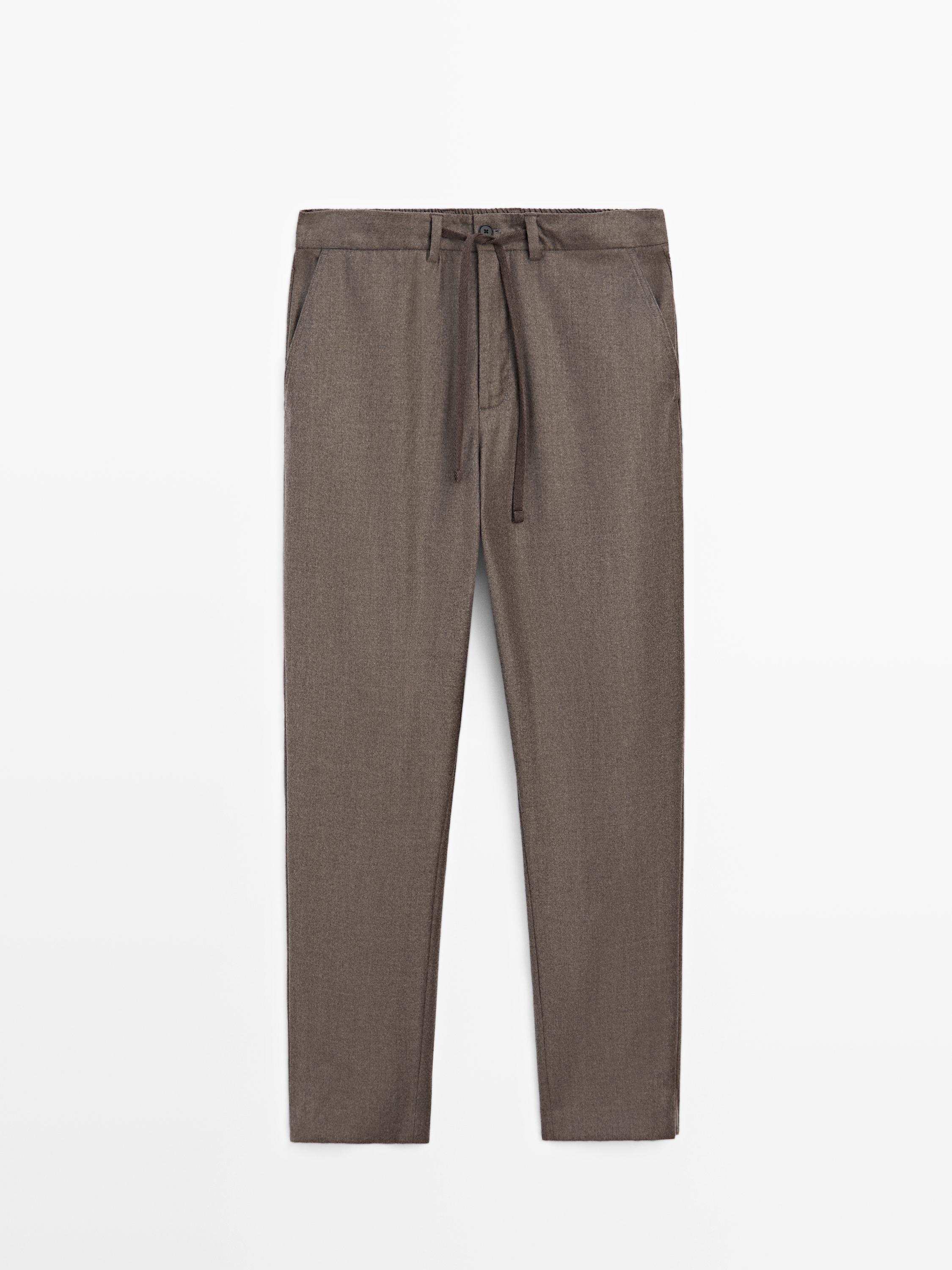 100% wool flannel trousers