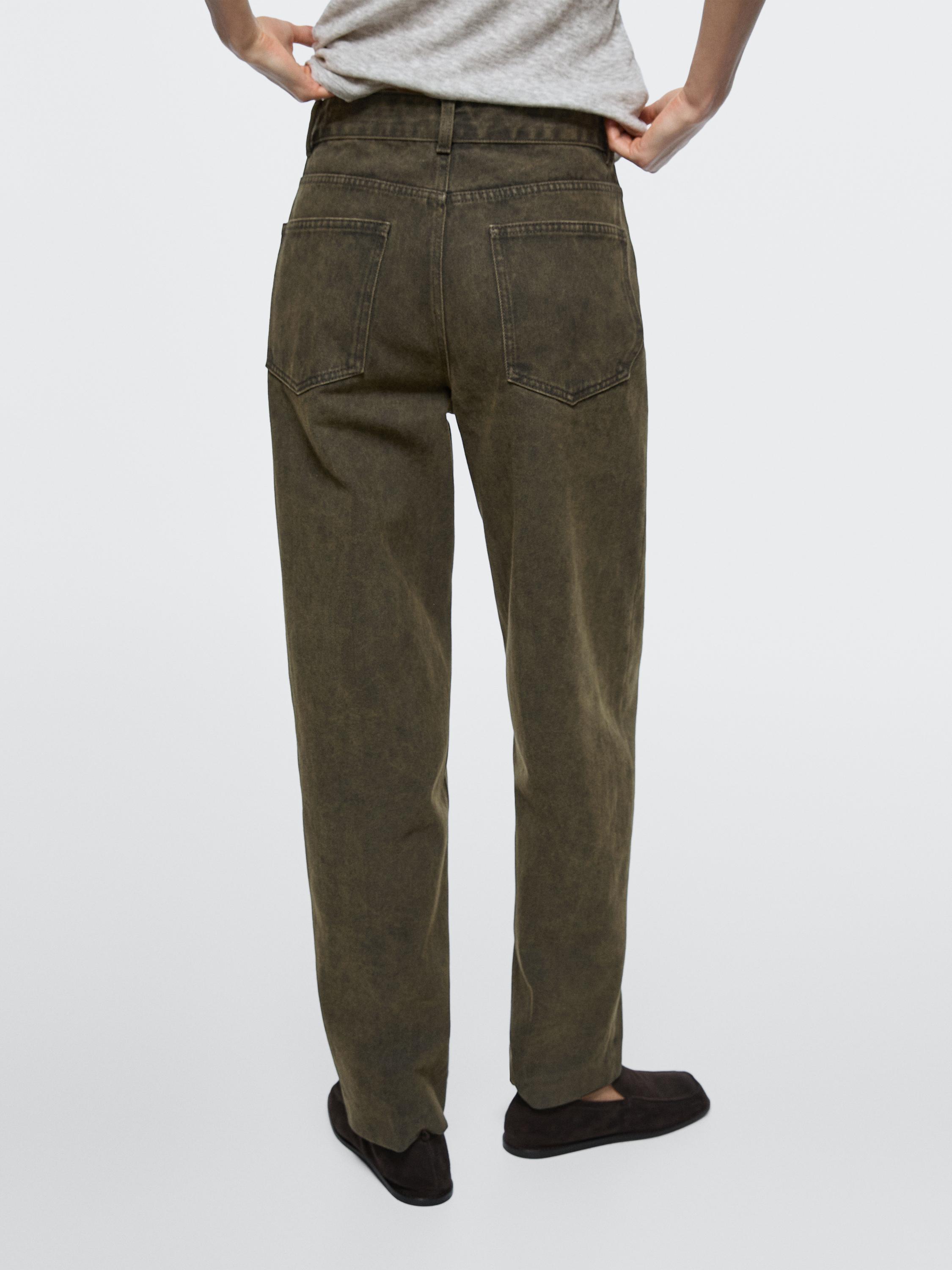 Mid-rise balloon fit jeans — DARK GREEN