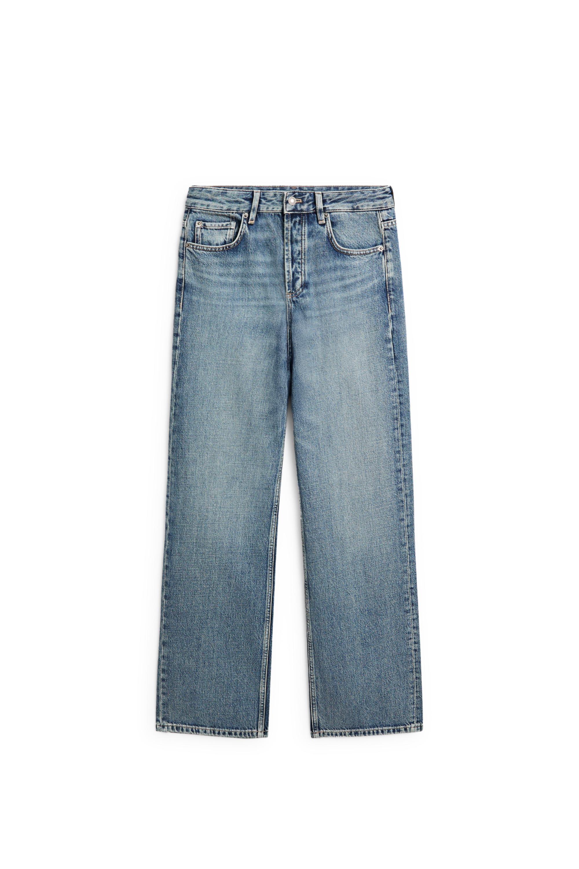 Mid-waist wide-leg jeans — Light Blue