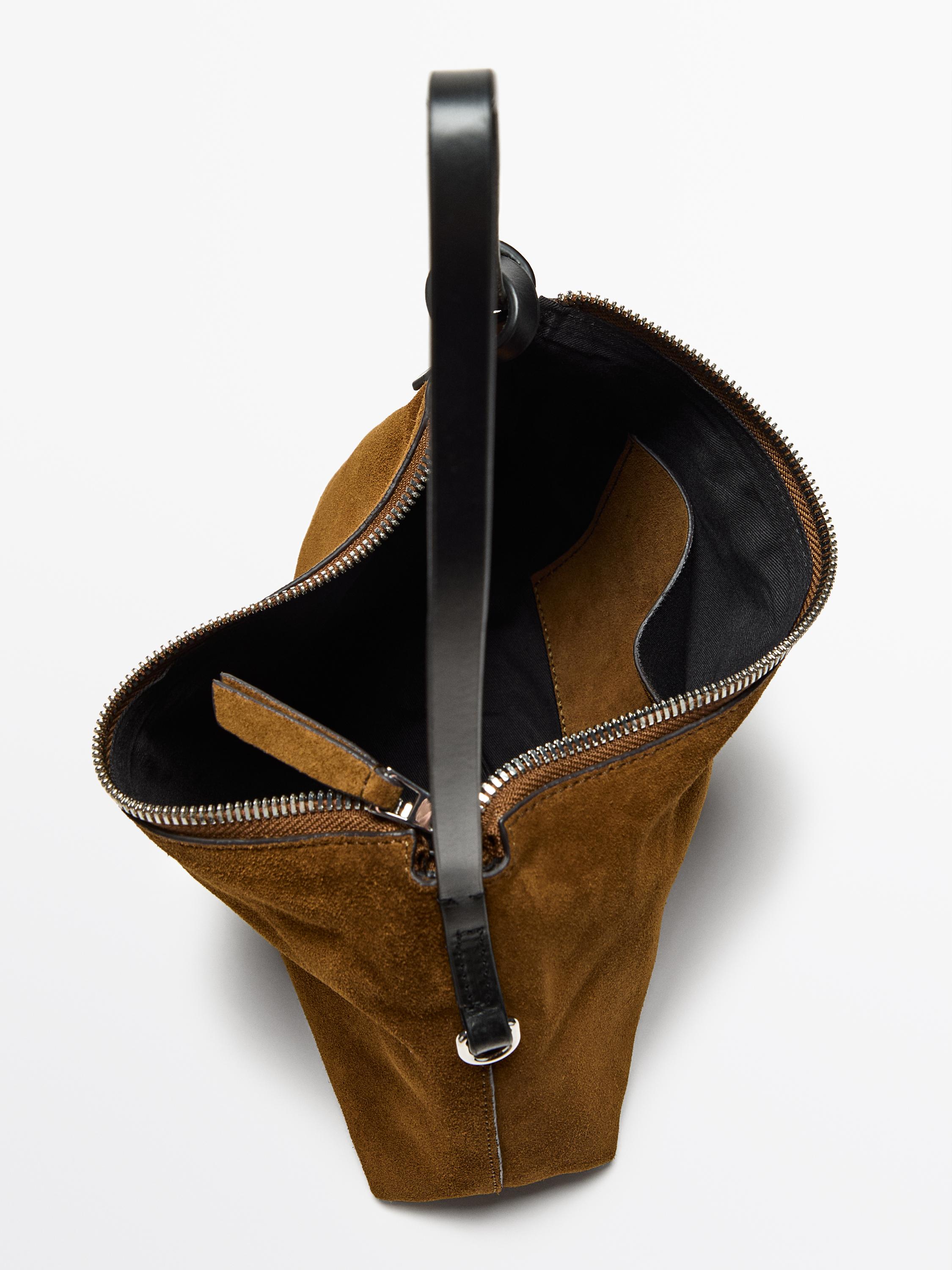 Small split suede leather bag
