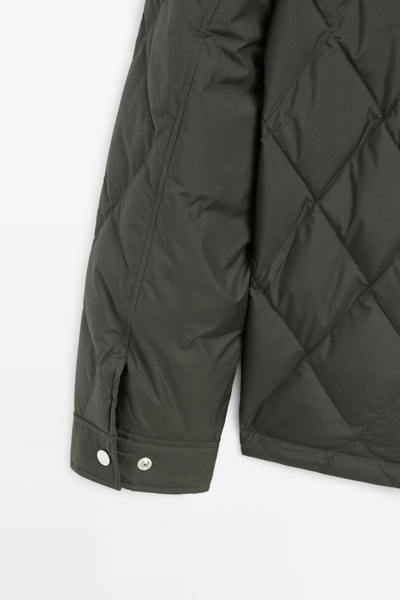 Down jacket with button detail — KHAKI