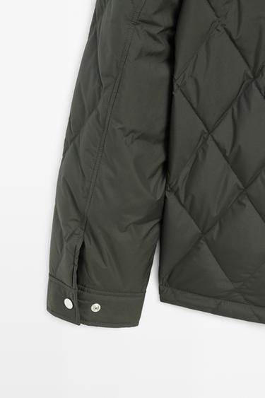 Down jacket with button detail — KHAKI 7