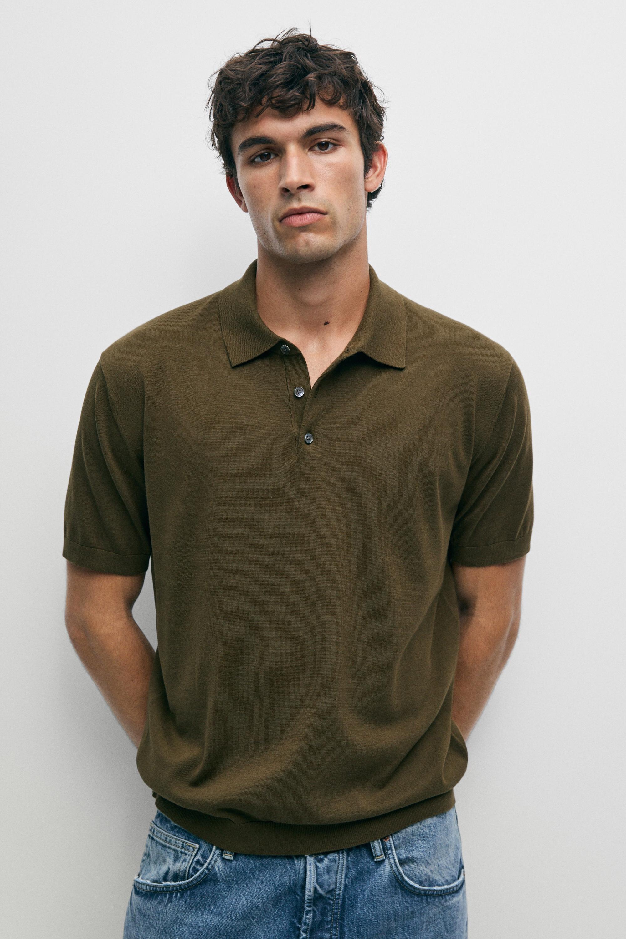 100% cotton knit polo sweater