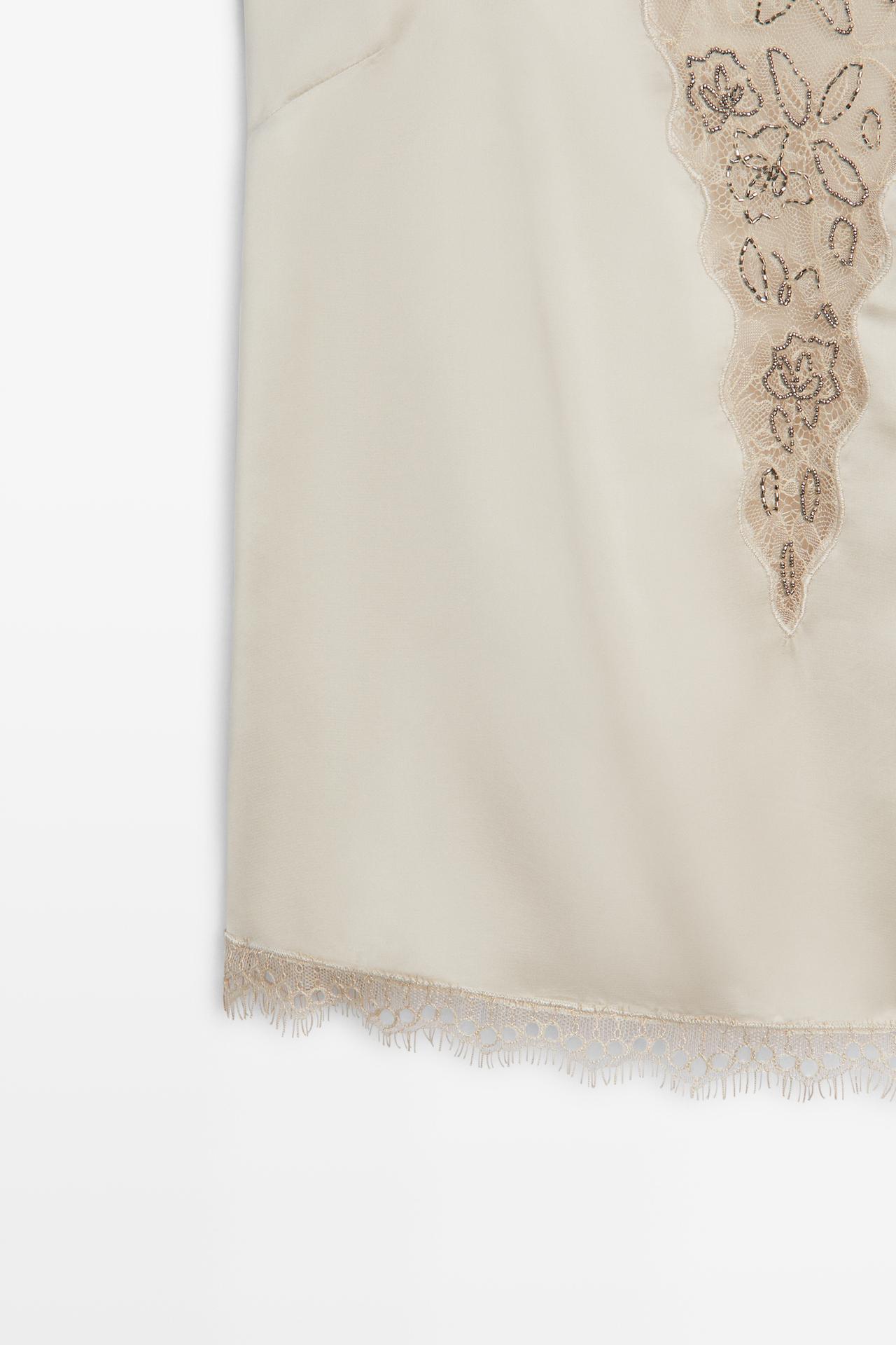 Thin-strap lace camisole — Beige-pink