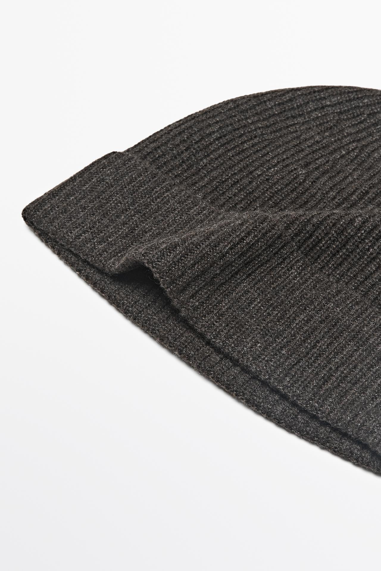 100% cashmere knit beanie — BROWN