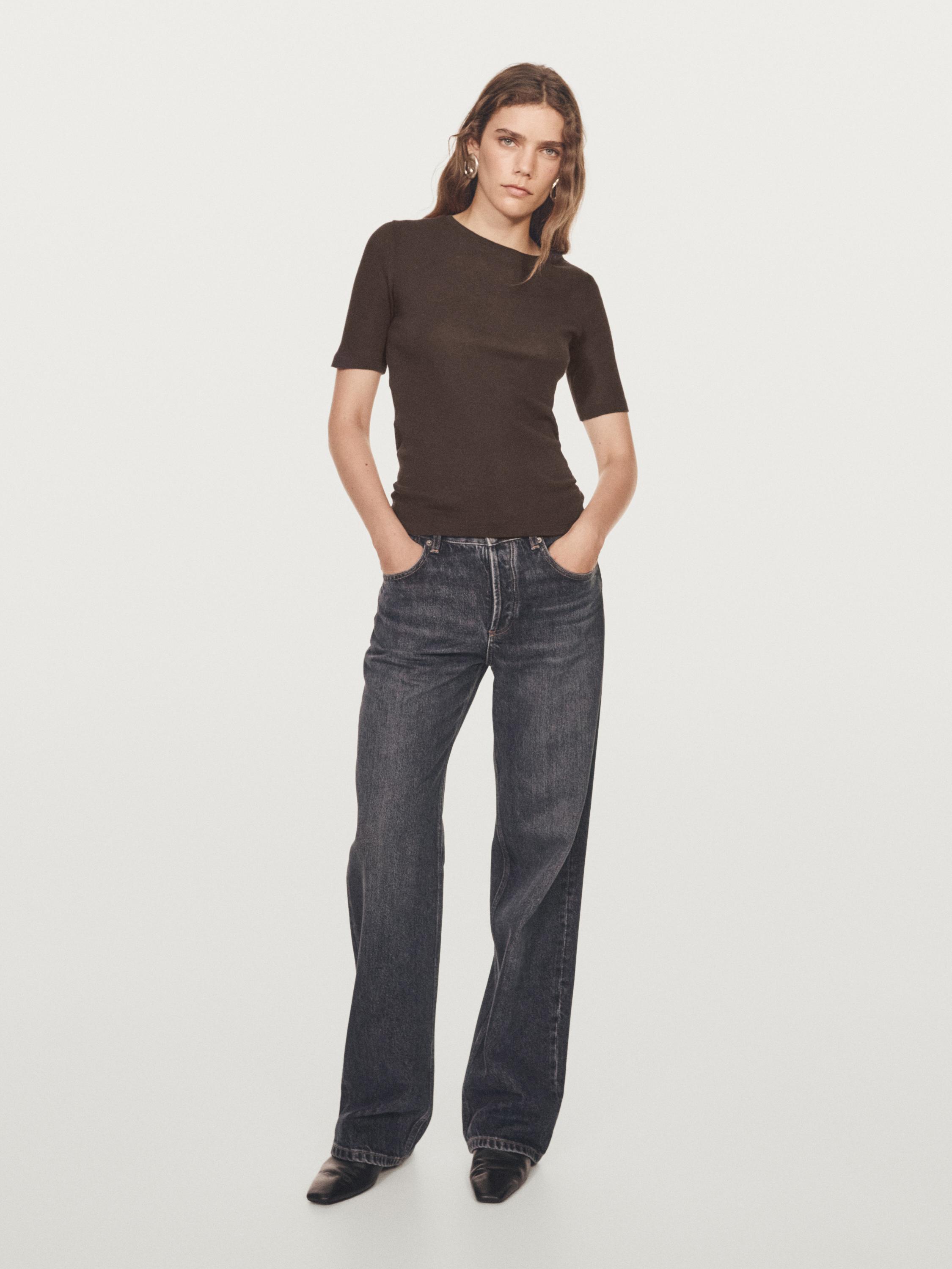 T-shirt met korte mouw van katoenmix