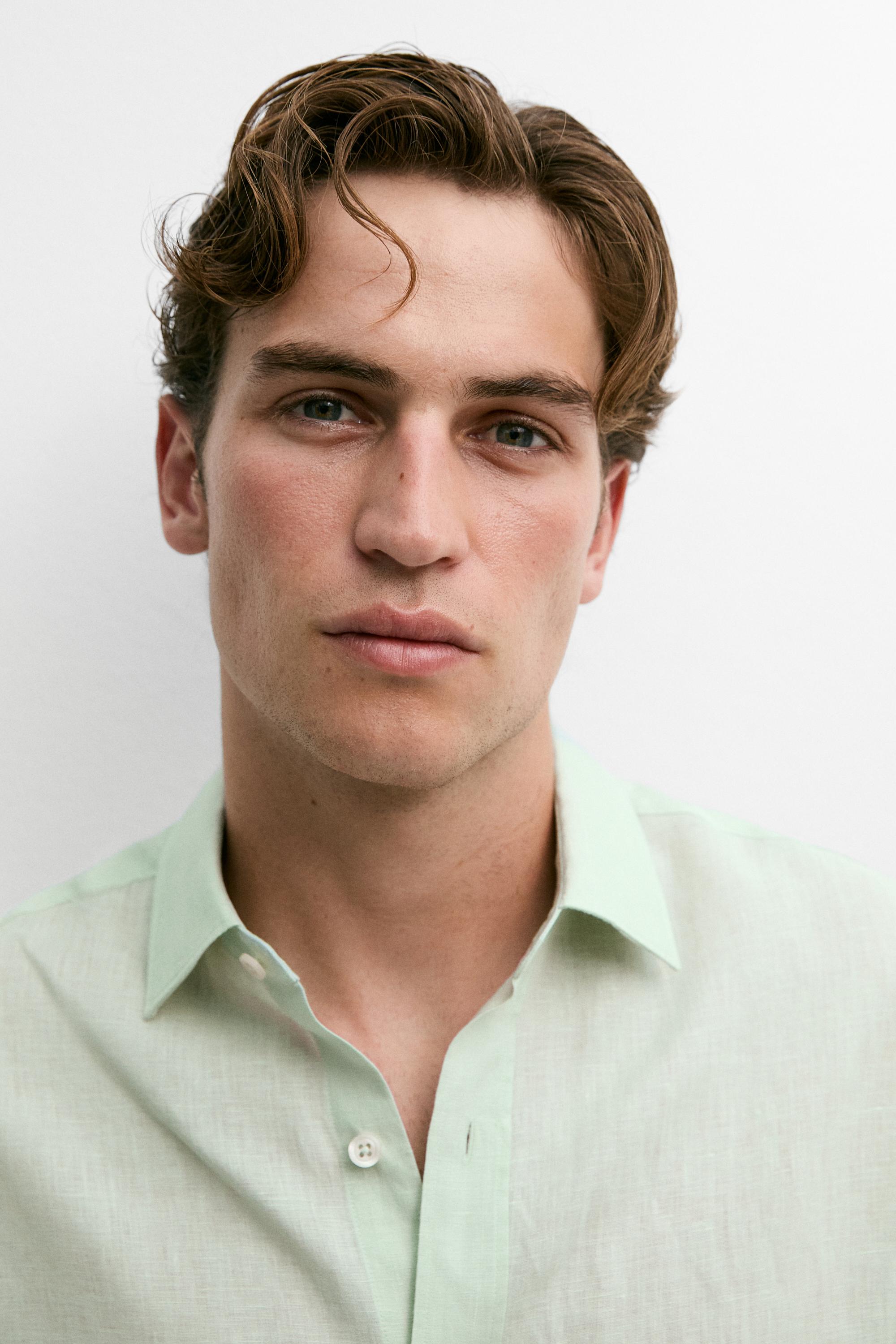 Slim fit 100% linen shirt — MOSS