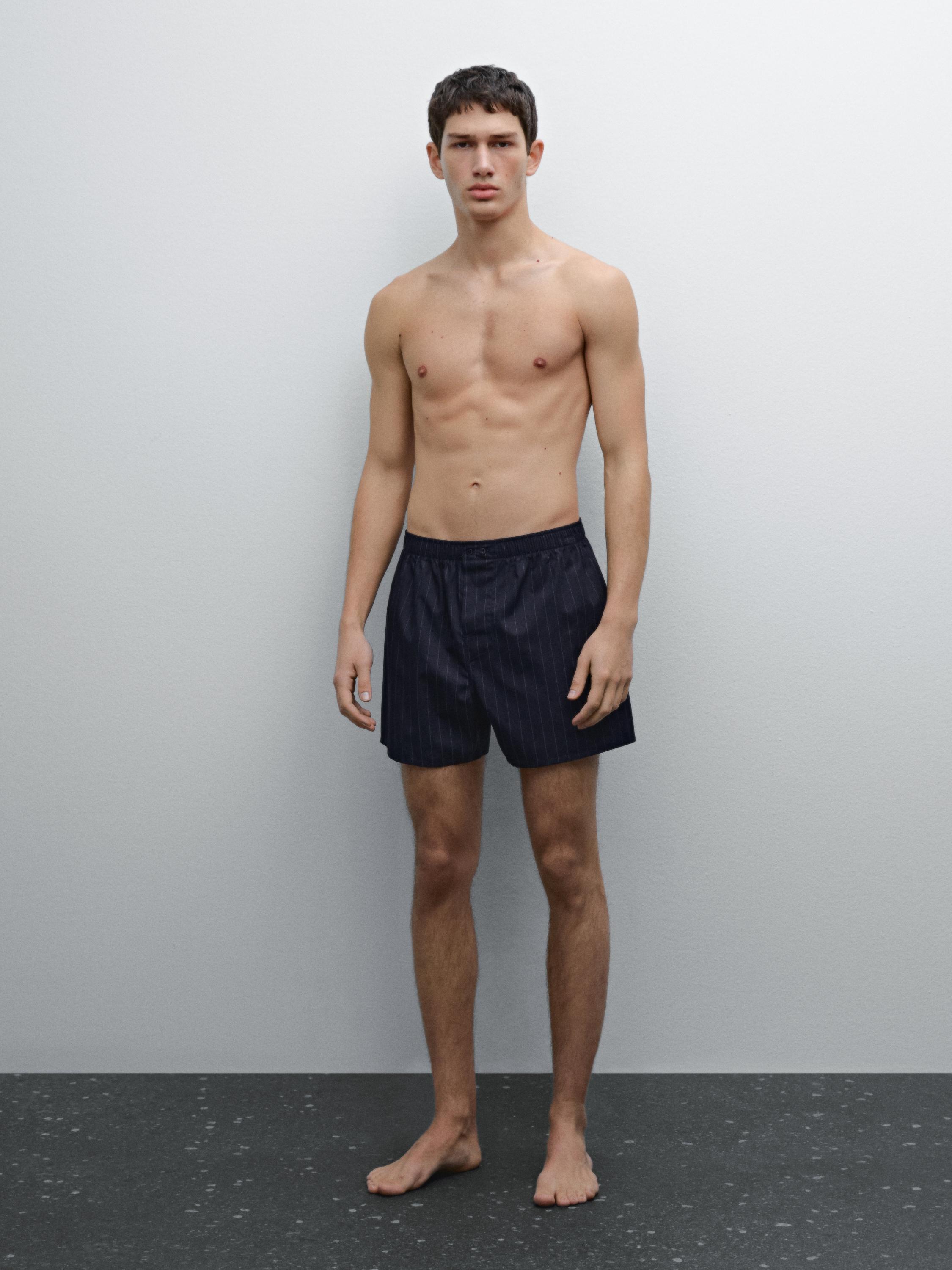 100% cotton striped boxers