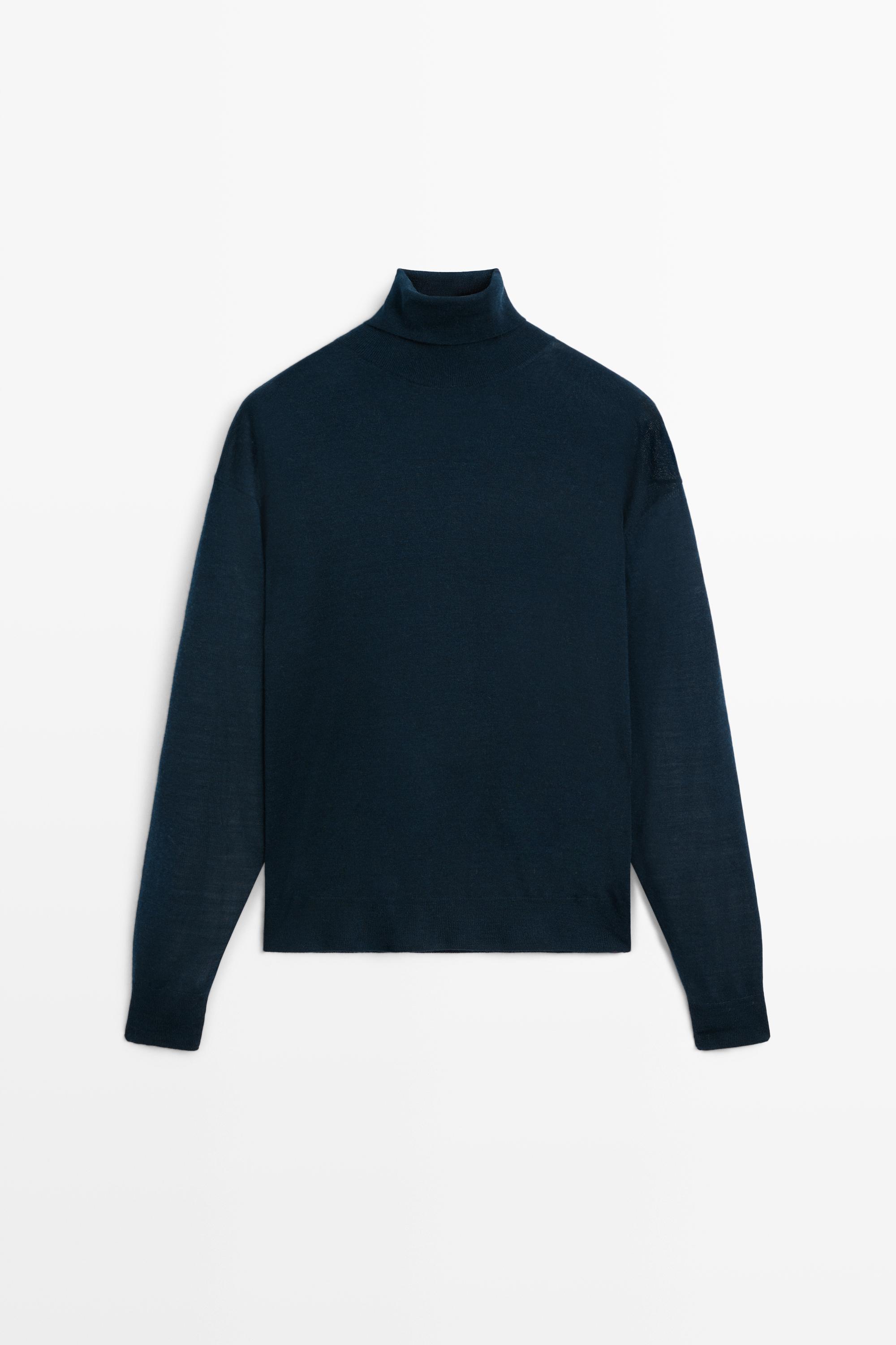 100% wool turtleneck knit sweater