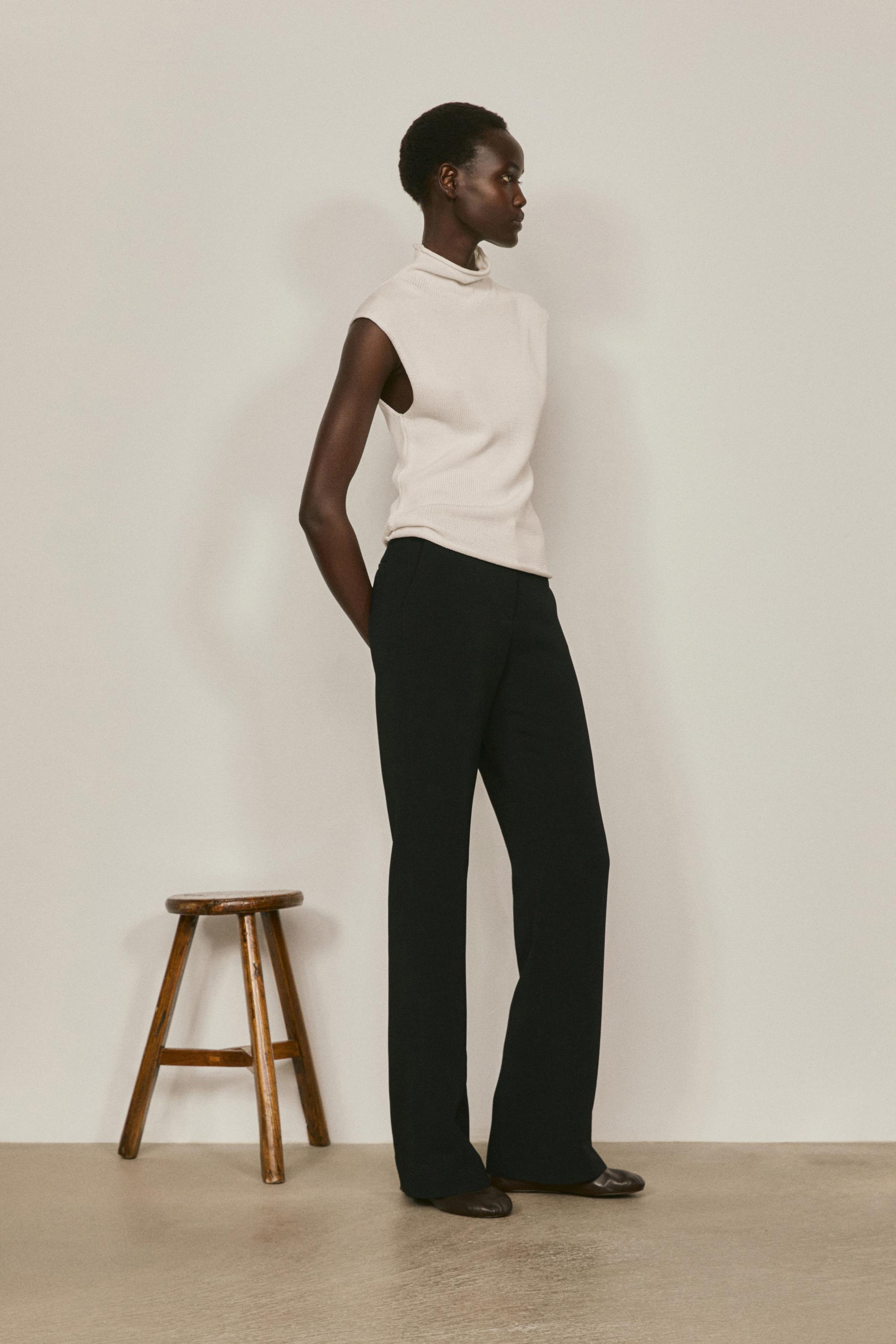 Satin flare fit trousers - LIMITED EDITION — BLACK