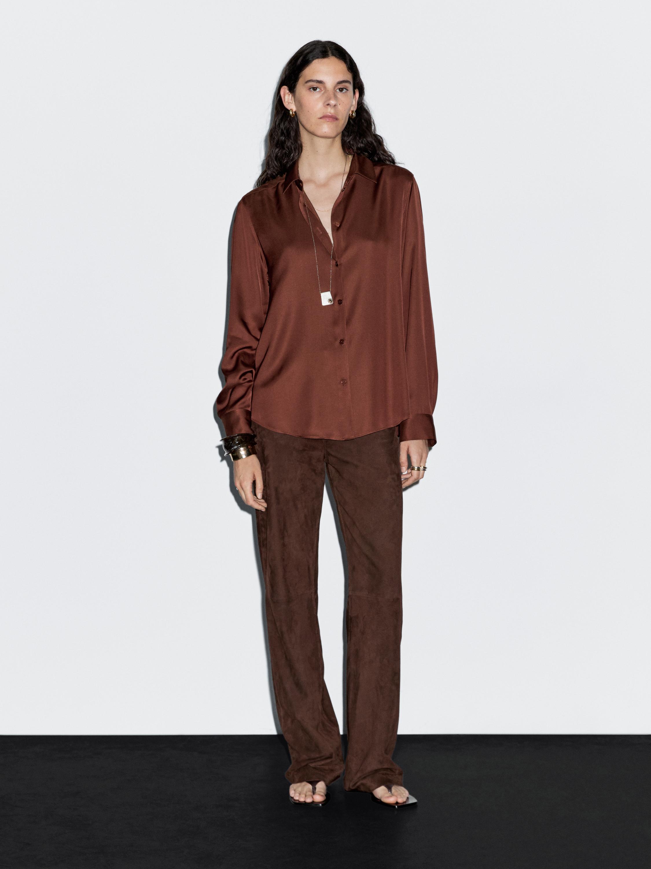 Flowing satin shirt