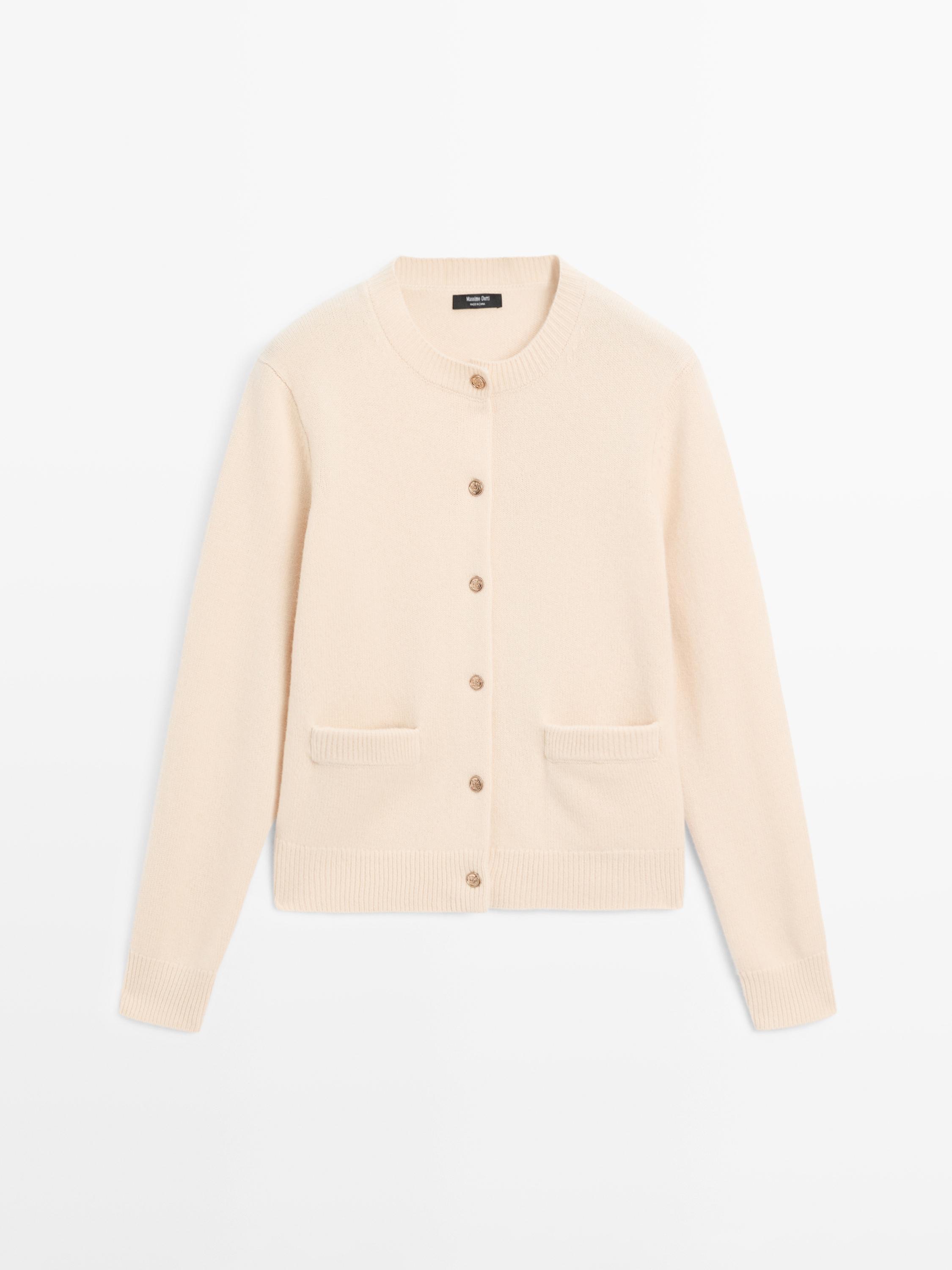 Gold button knit cardigan