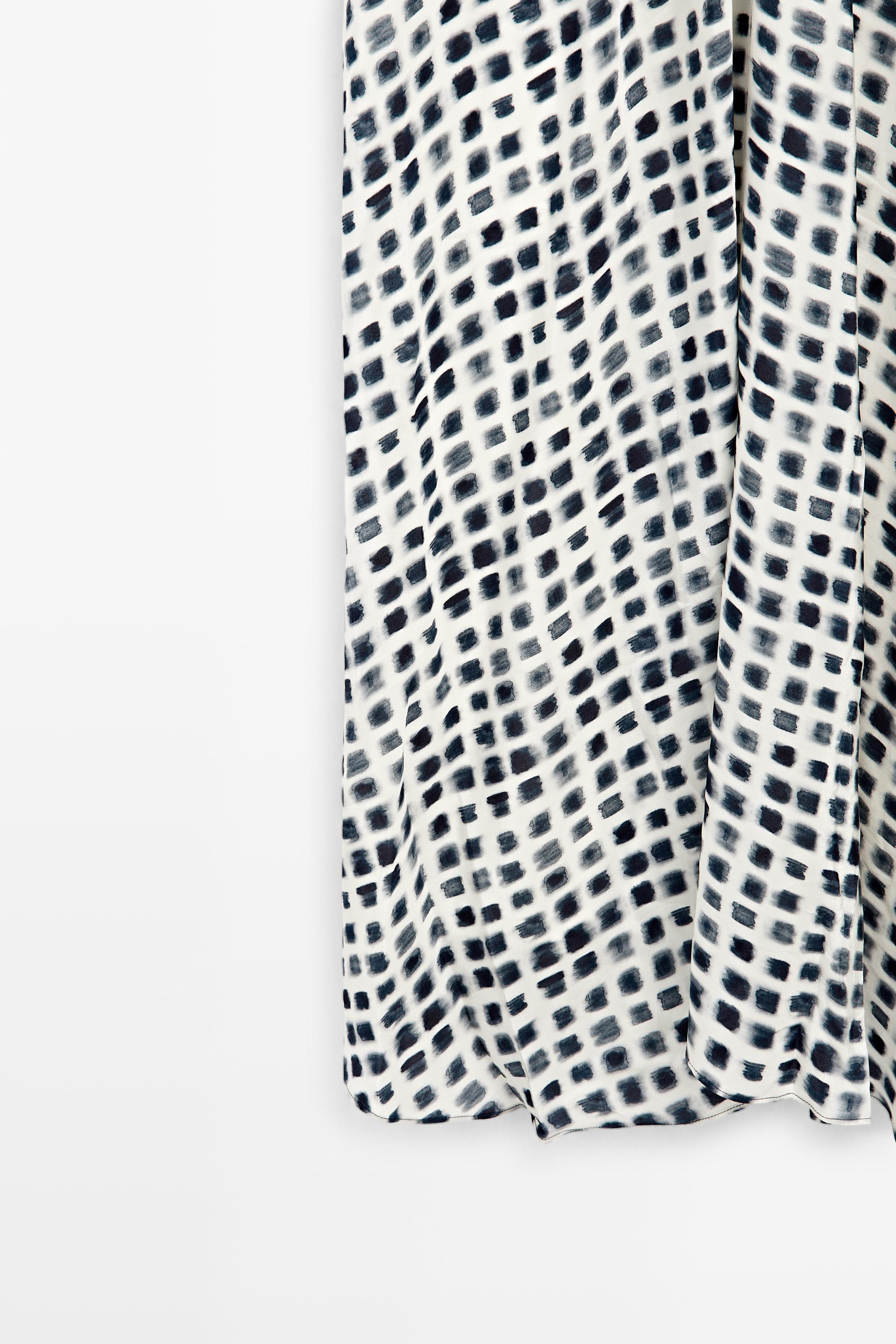 Printed flared midi dress