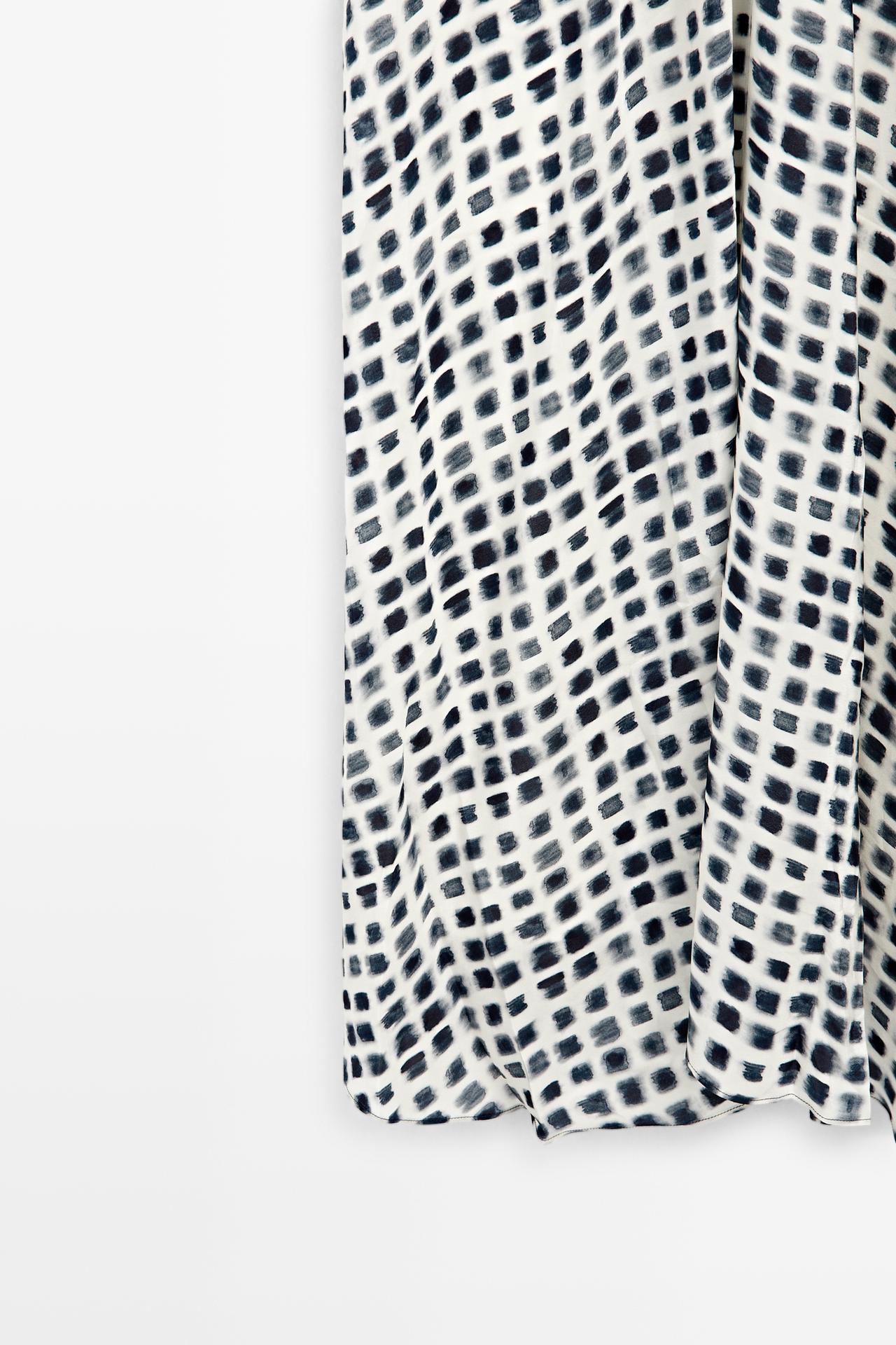 Printed flared midi dress — WHITE