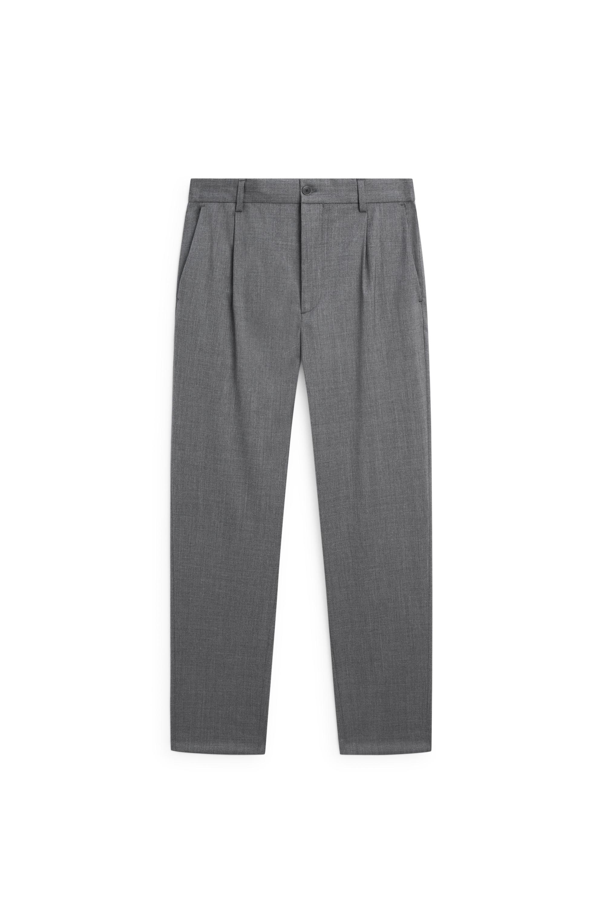 Wool blend cool wool darted pants — MEDIUM GREY