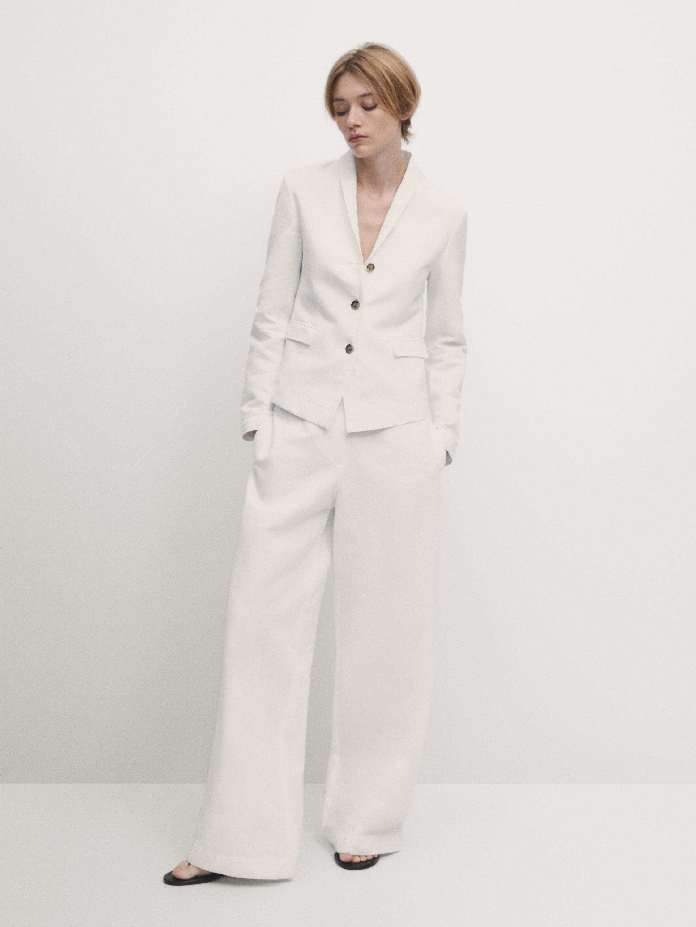 White trousers for women Massimo Dutti