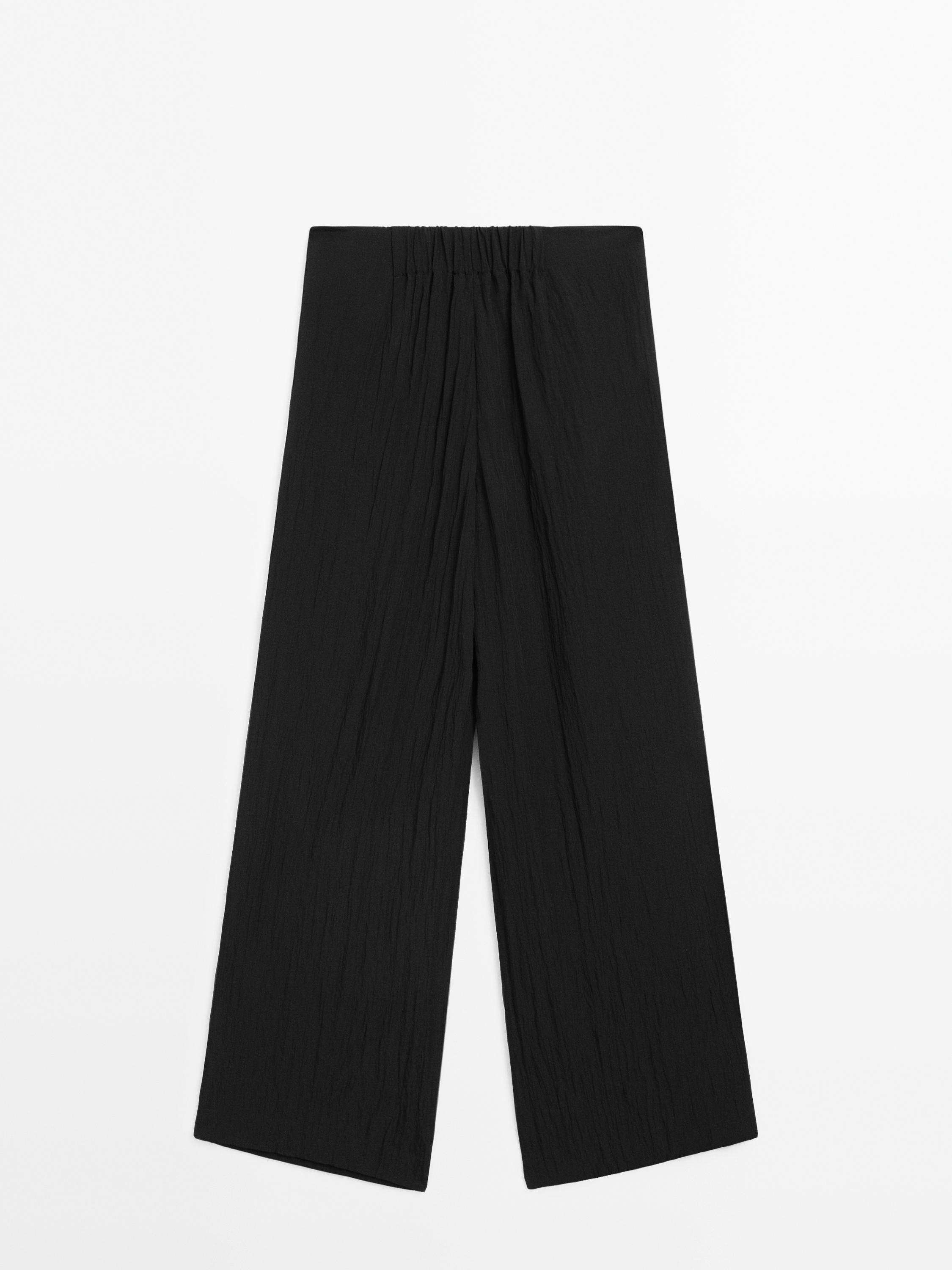 Spodnie z tkaniny technicznej z zakładkami