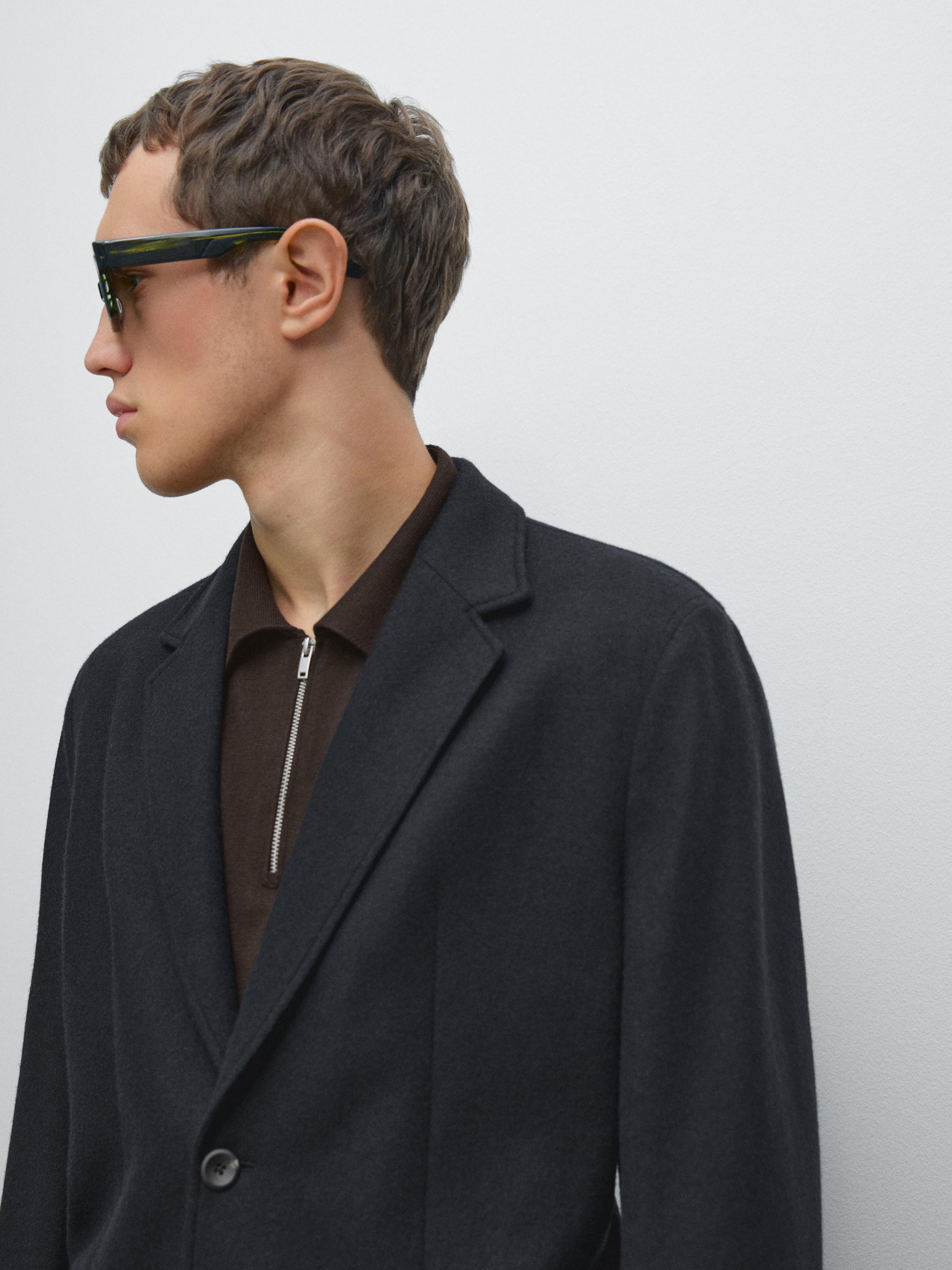 Wool blend suit blazer