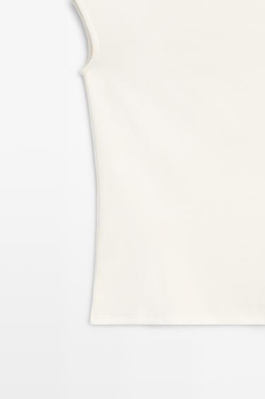 Stretch top with funnel neck — Off white 7