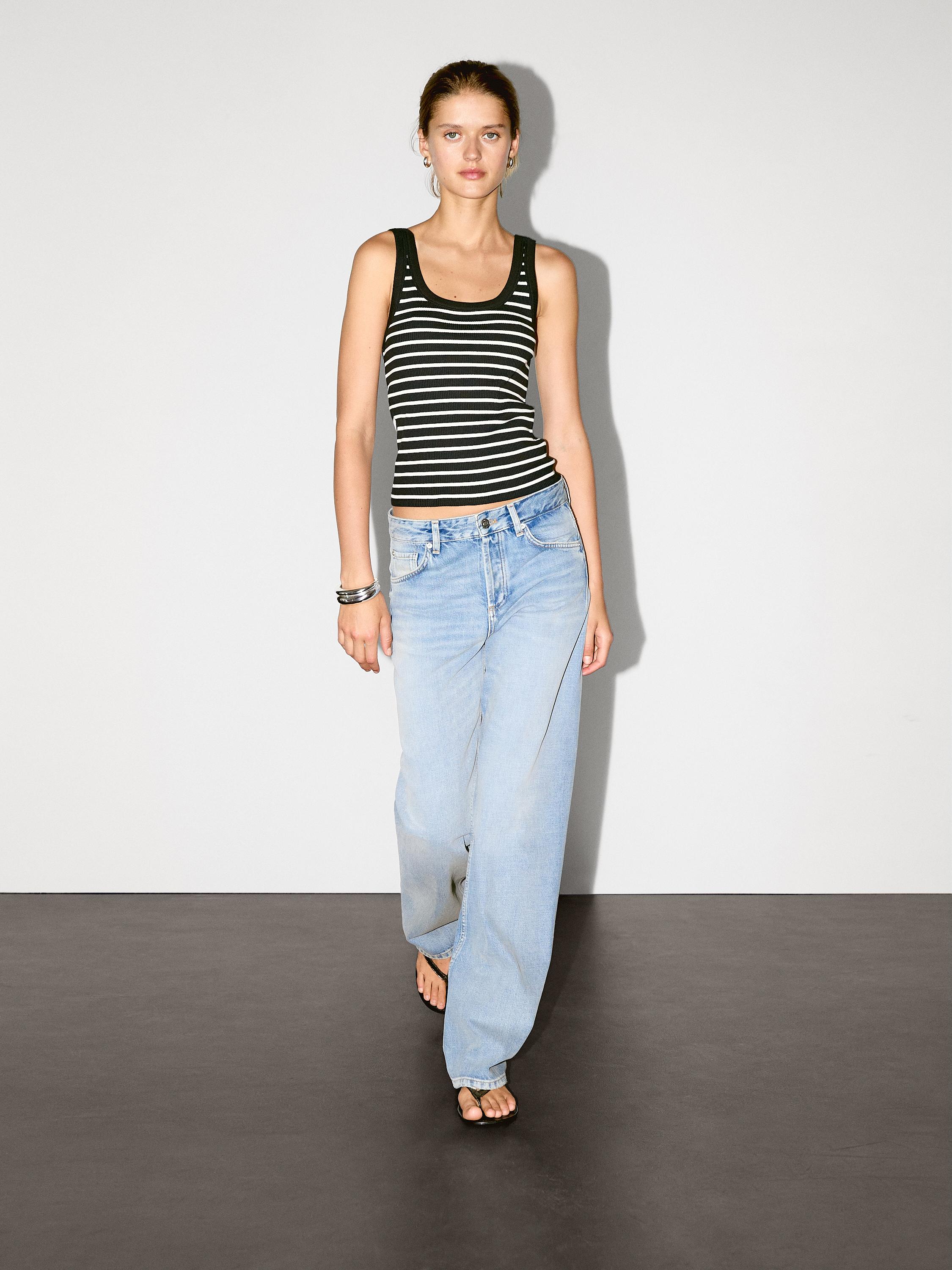 Striped printed tank top